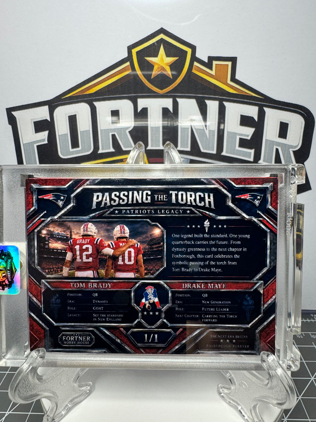 Tom Brady & Drake Maye | New England Patriots | 1/1 Custom Card | Passing the Torch Edition