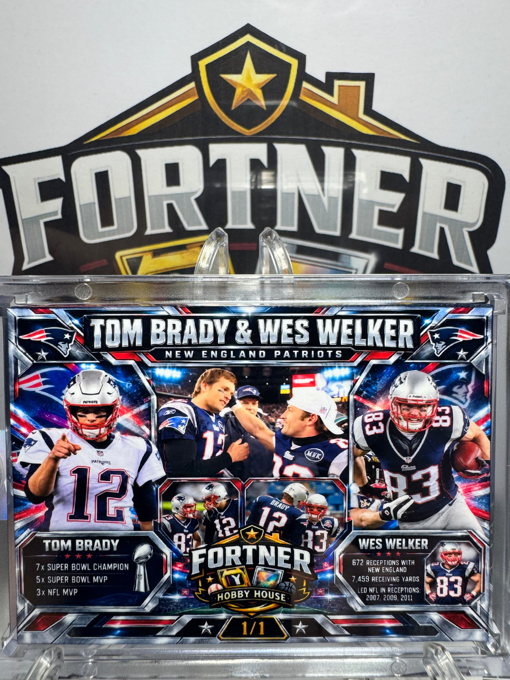 Tom Brady & Wes Welker | New England Patriots | 1/1 Custom Card | Dynamic Duo Edition