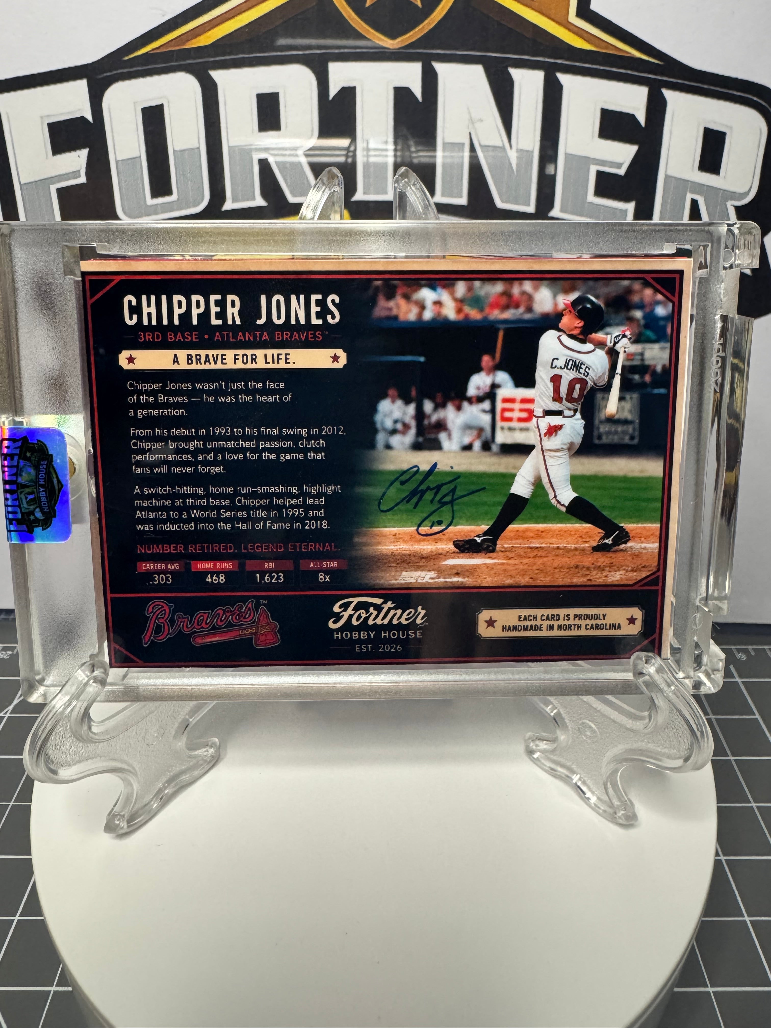 Chipper Jones | Atlanta Braves | 1/1 Custom Card | Number Retired Edition
