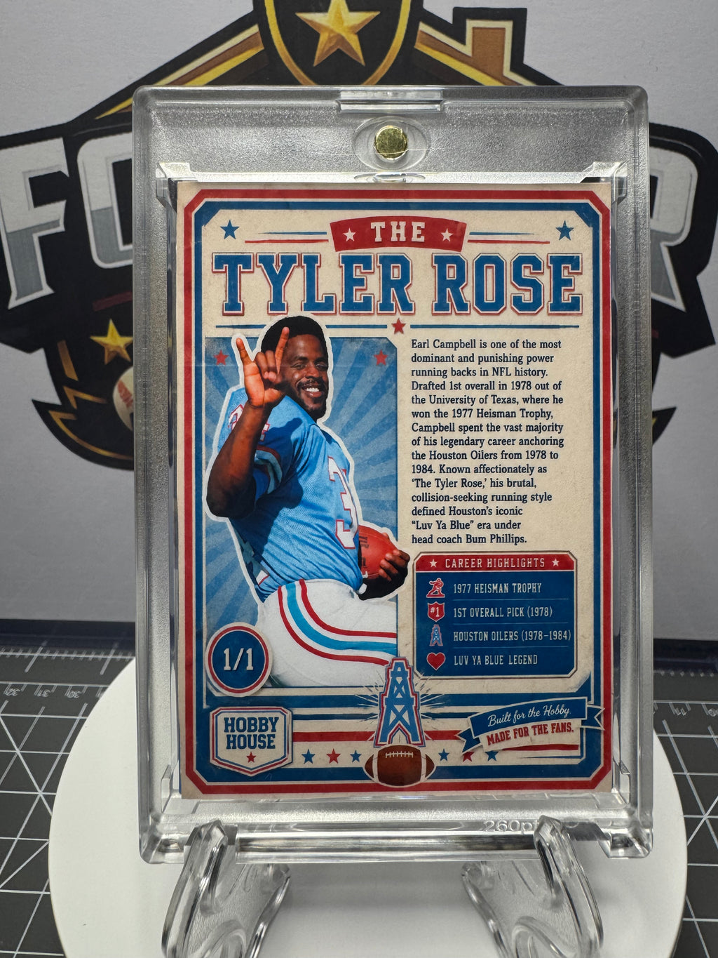 Earl Campbell | Houston Oilers | 1/1 Custom Card | Tyler Rose Edition