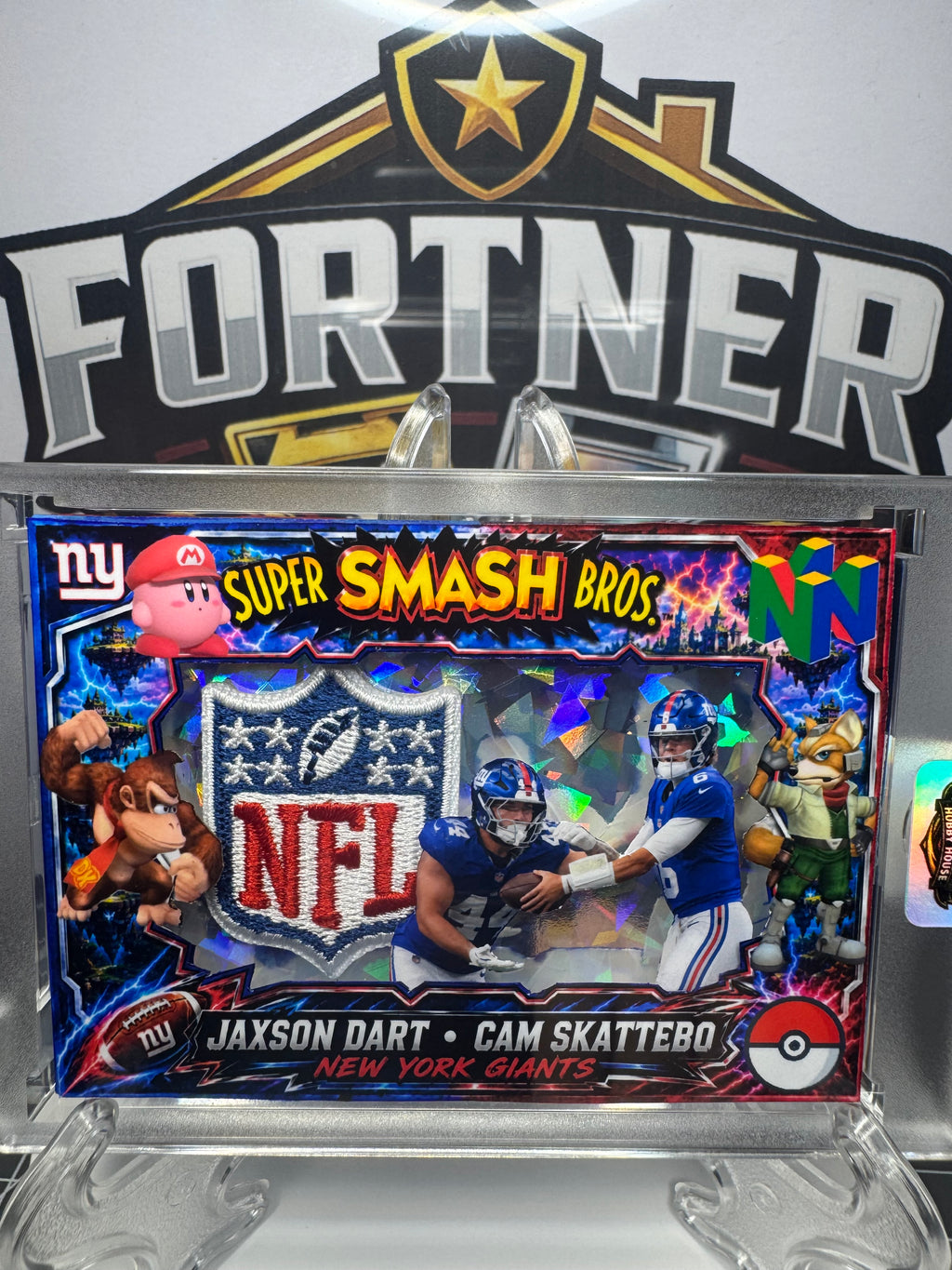 Jaxson Dart & Cam Skattebo | New York Giants | 1/1 Custom Card | Super Smash Kirby Edition