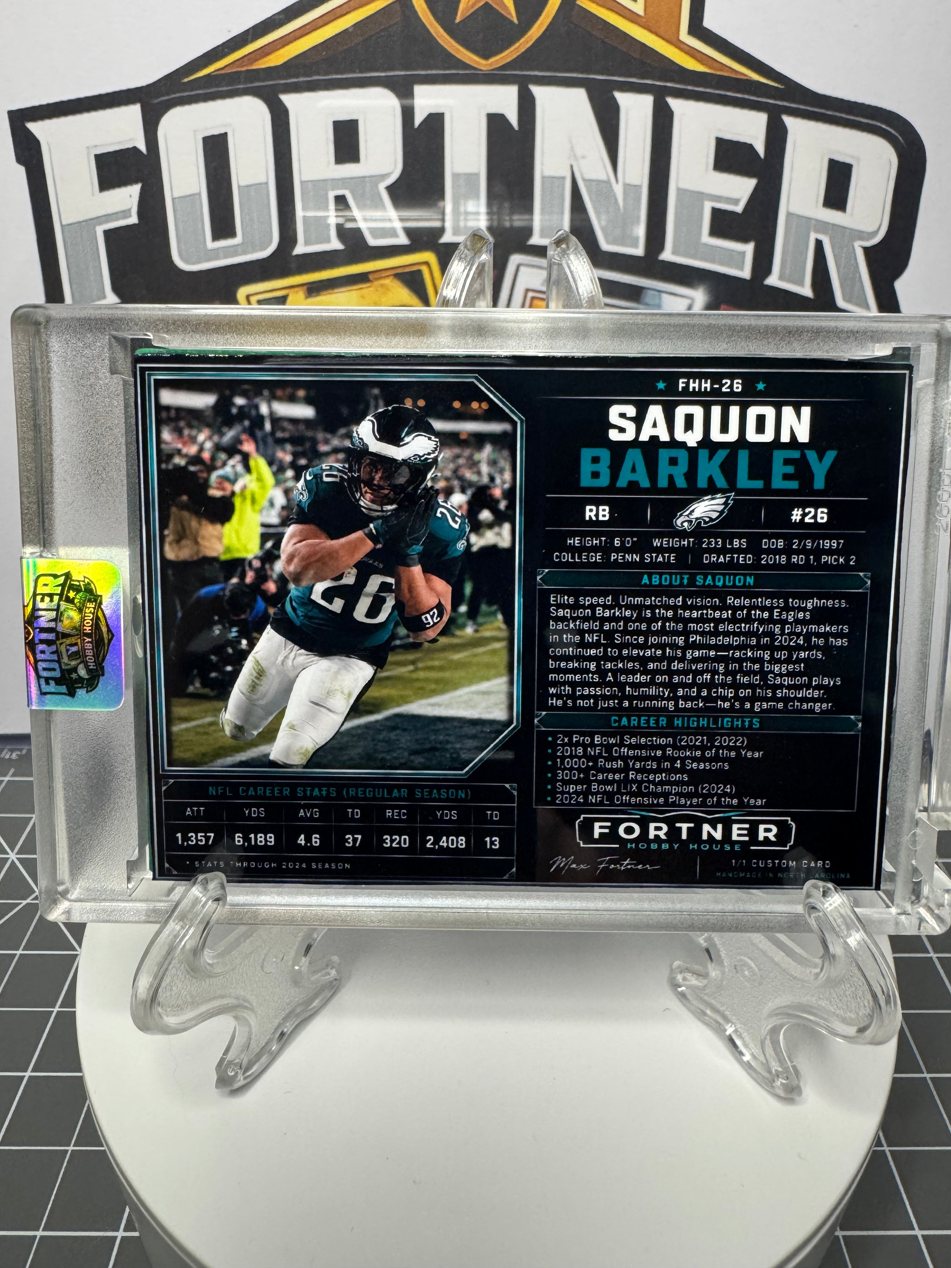 Saquon Barkley | Philadelphia Eagles | 1/1 Custom Card | Night Night Edition