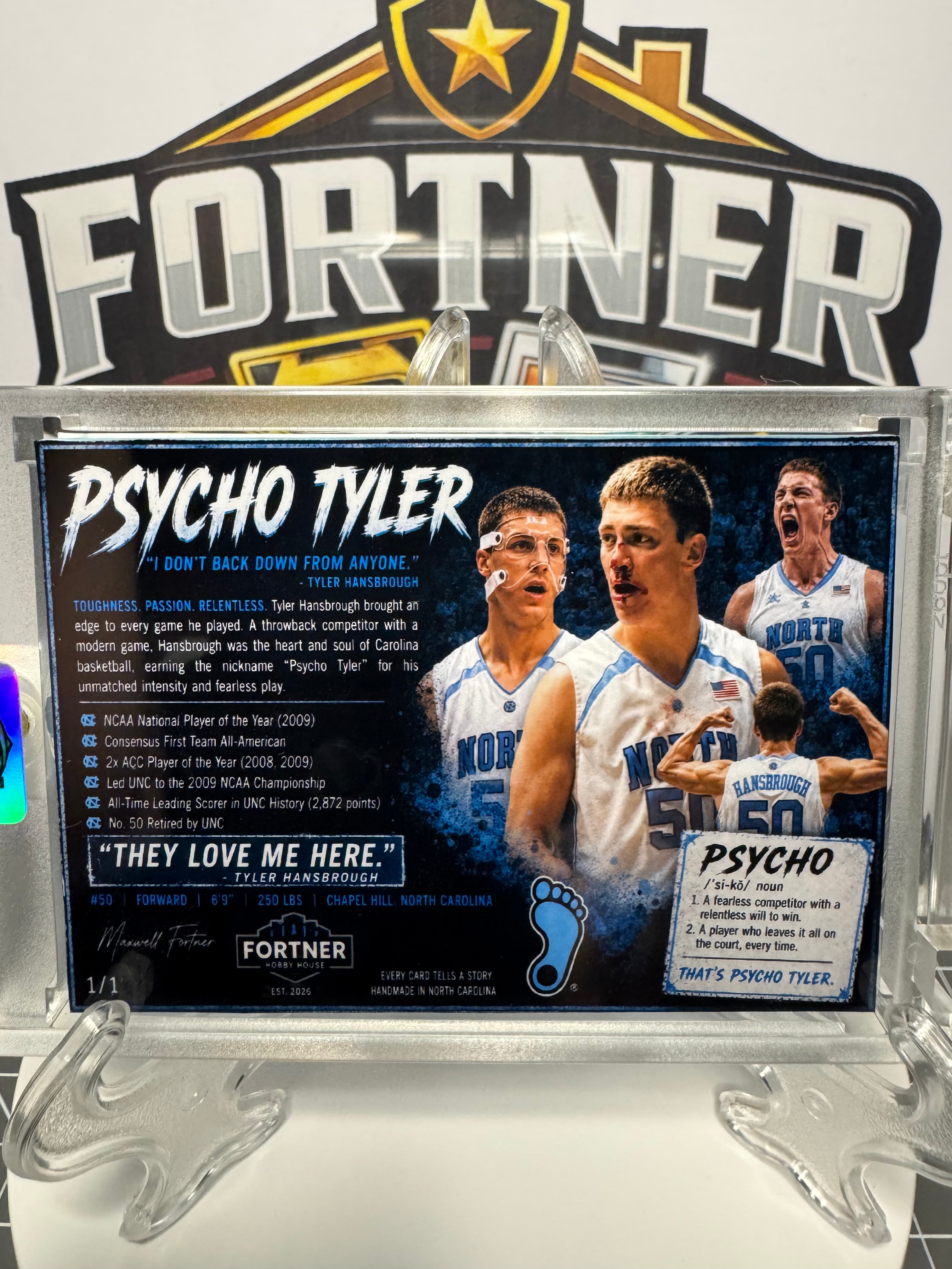 Tyler Hansbrough | North Carolina Tar Heels | 1/1 Custom Card | Psycho T Edition