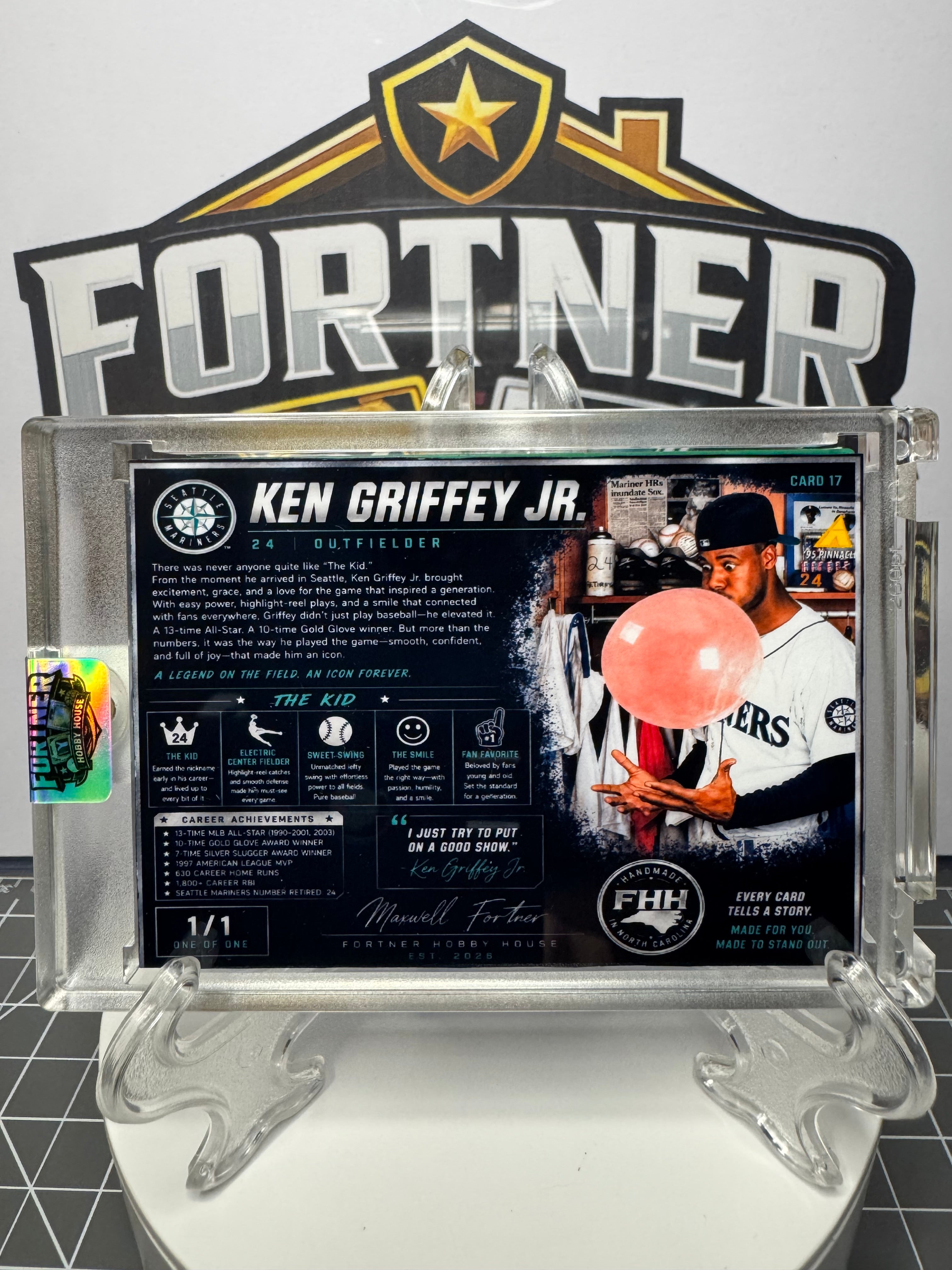 Ken Griffey Jr. | Seattle Mariners | 1/1 Custom Card | Big League Bubble Edition