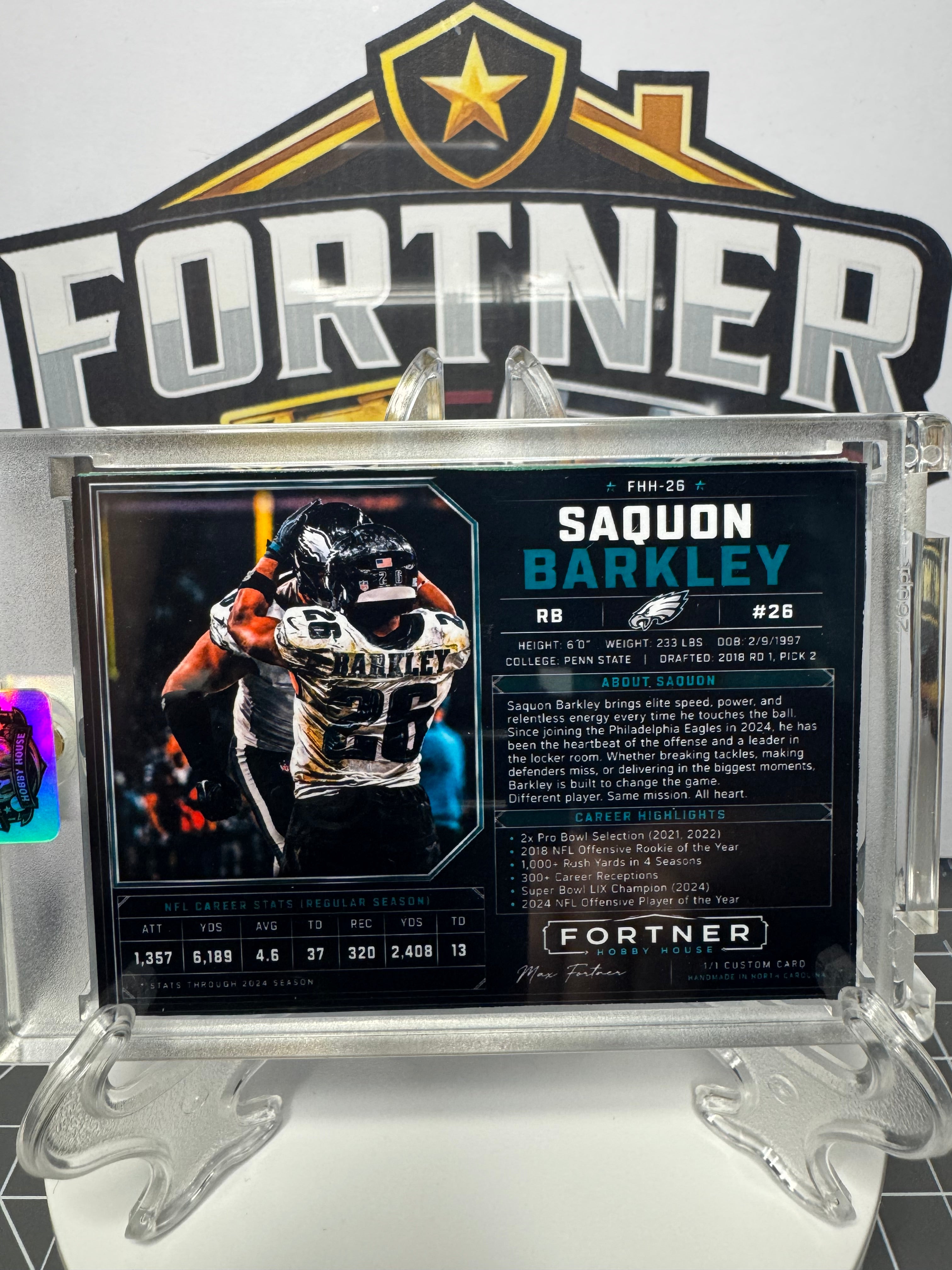 Saquon Barkley | Philadelphia Eagles | 1/1 Custom Card | All Heart Edition