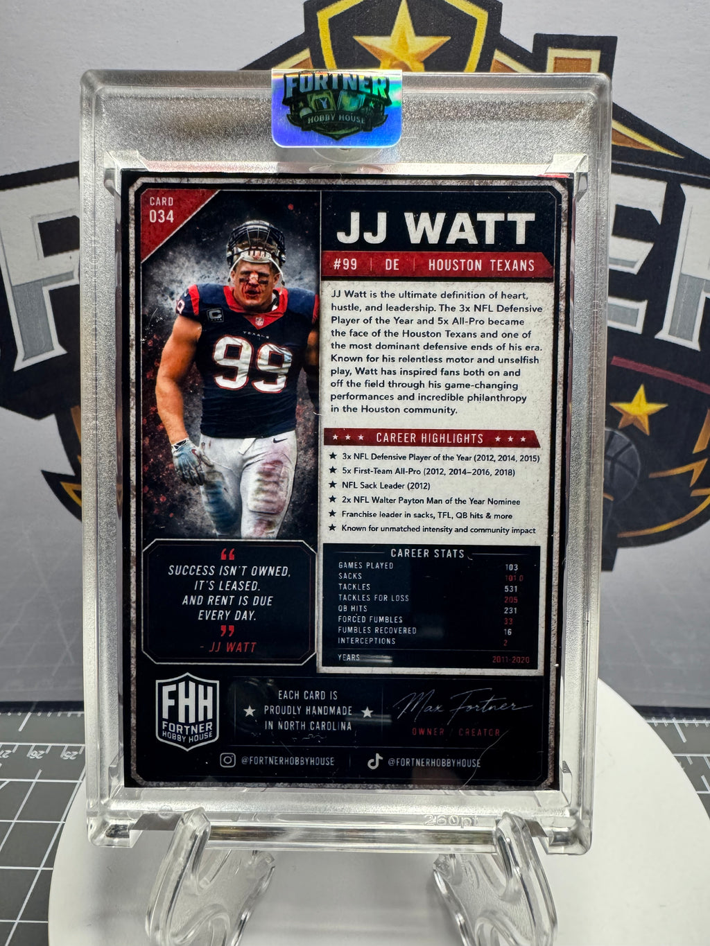 J.J. Watt | Houston Texans | 1/1 Custom Card | Game Wrecker Edition