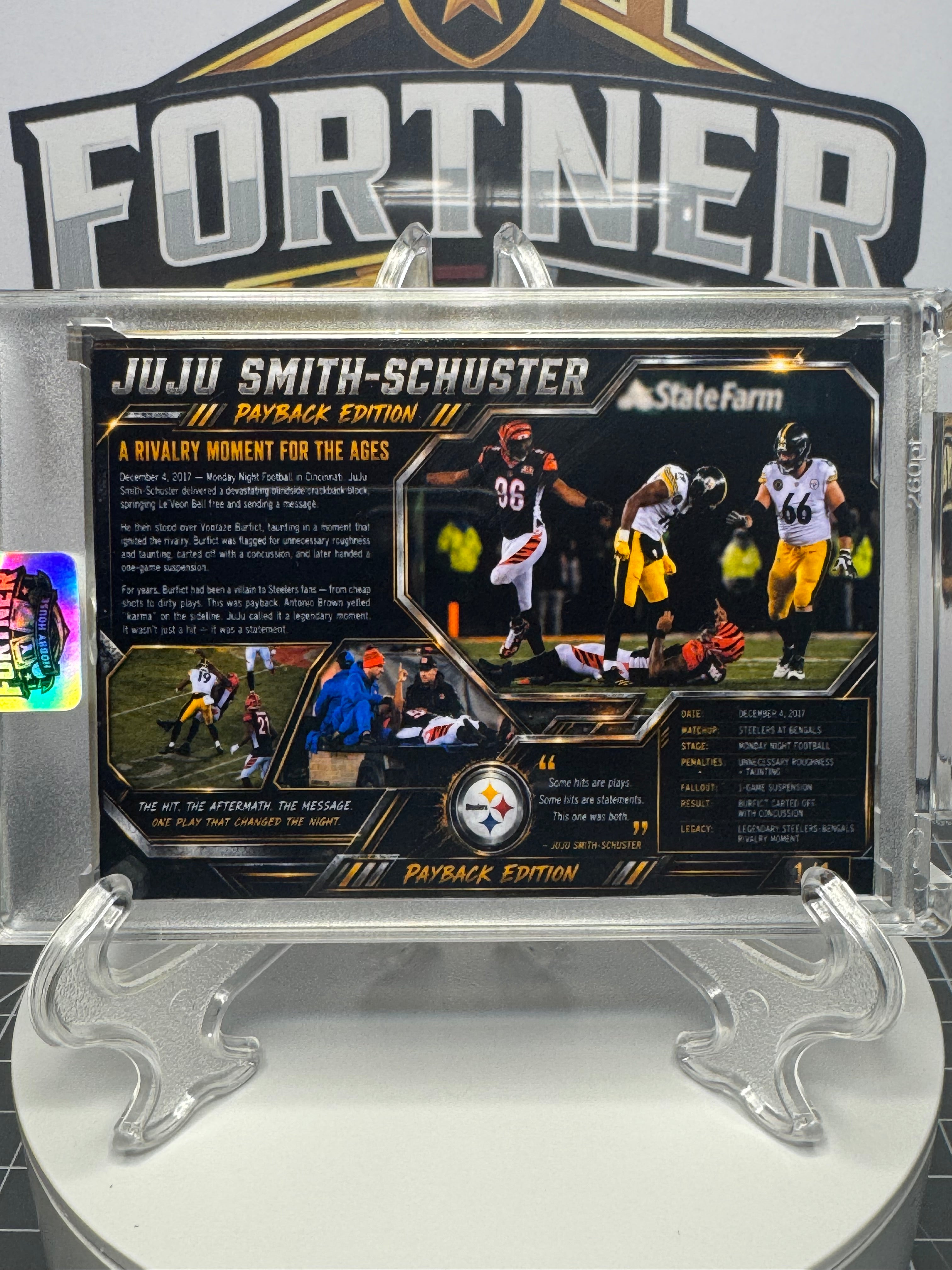 JuJu Smith-Schuster | Pittsburgh Steelers | 1/1 Custom Card | Payback Edition