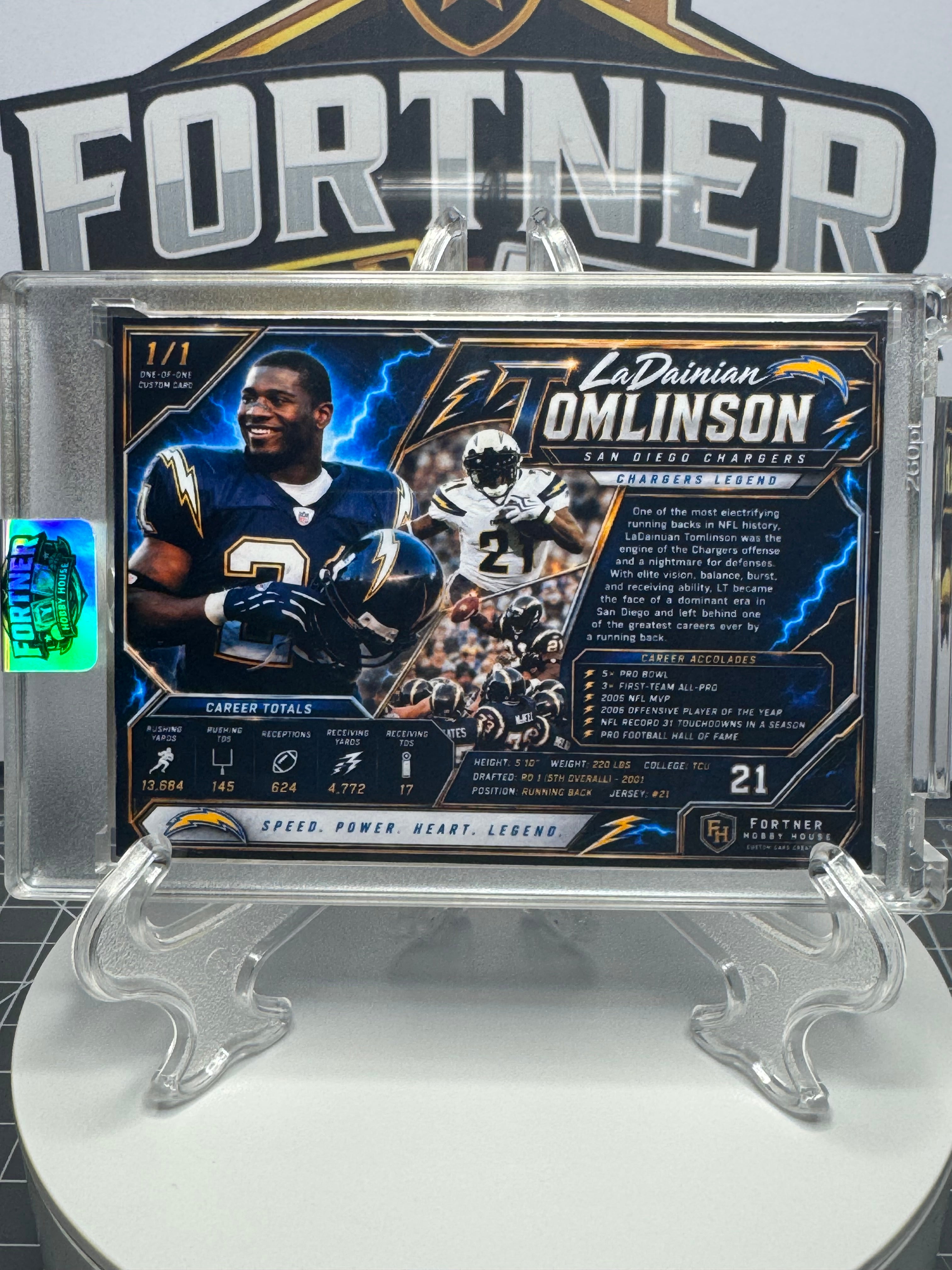 LaDainian Tomlinson | San Diego Chargers | 1/1 Custom Card | Lightning Speed Edition