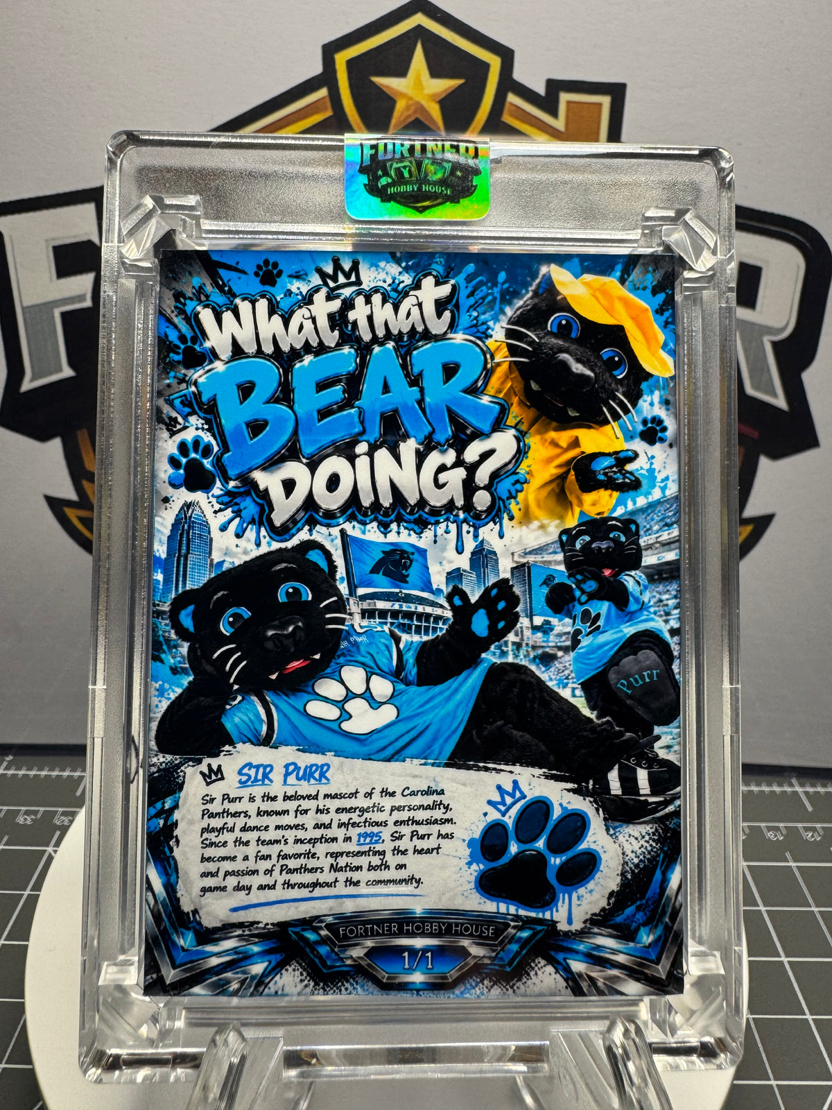 Sir Purr | Carolina Panthers | 1/1 Custom Card | What That Bear Doing Edition