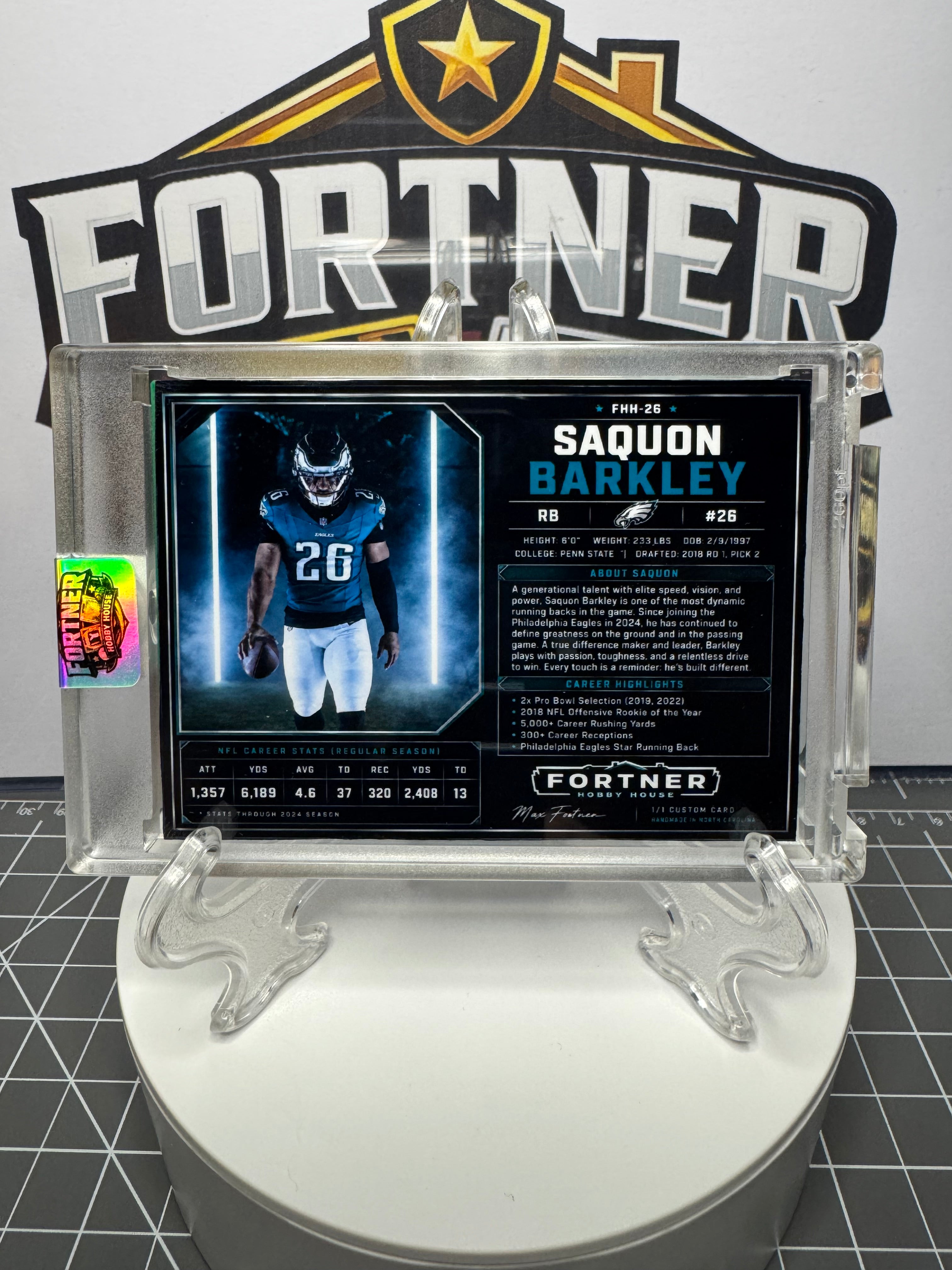 Saquon Barkley | Philadelphia Eagles | 1/1 Custom Card | Run This Town Edition