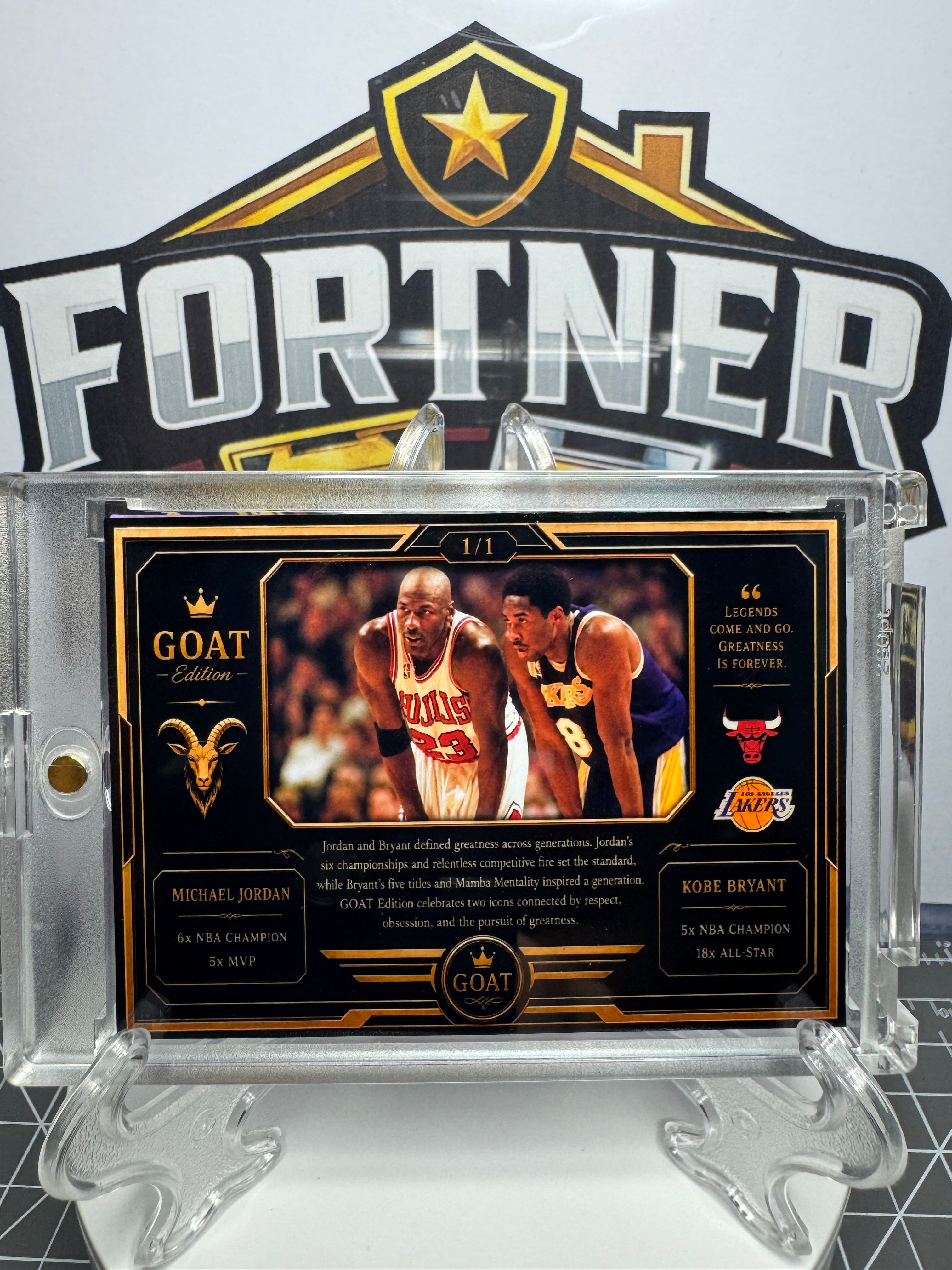 Michael Jordan / Kobe Bryant | Bulls / Lakers | 1/1 Custom Card | GOAT Edition