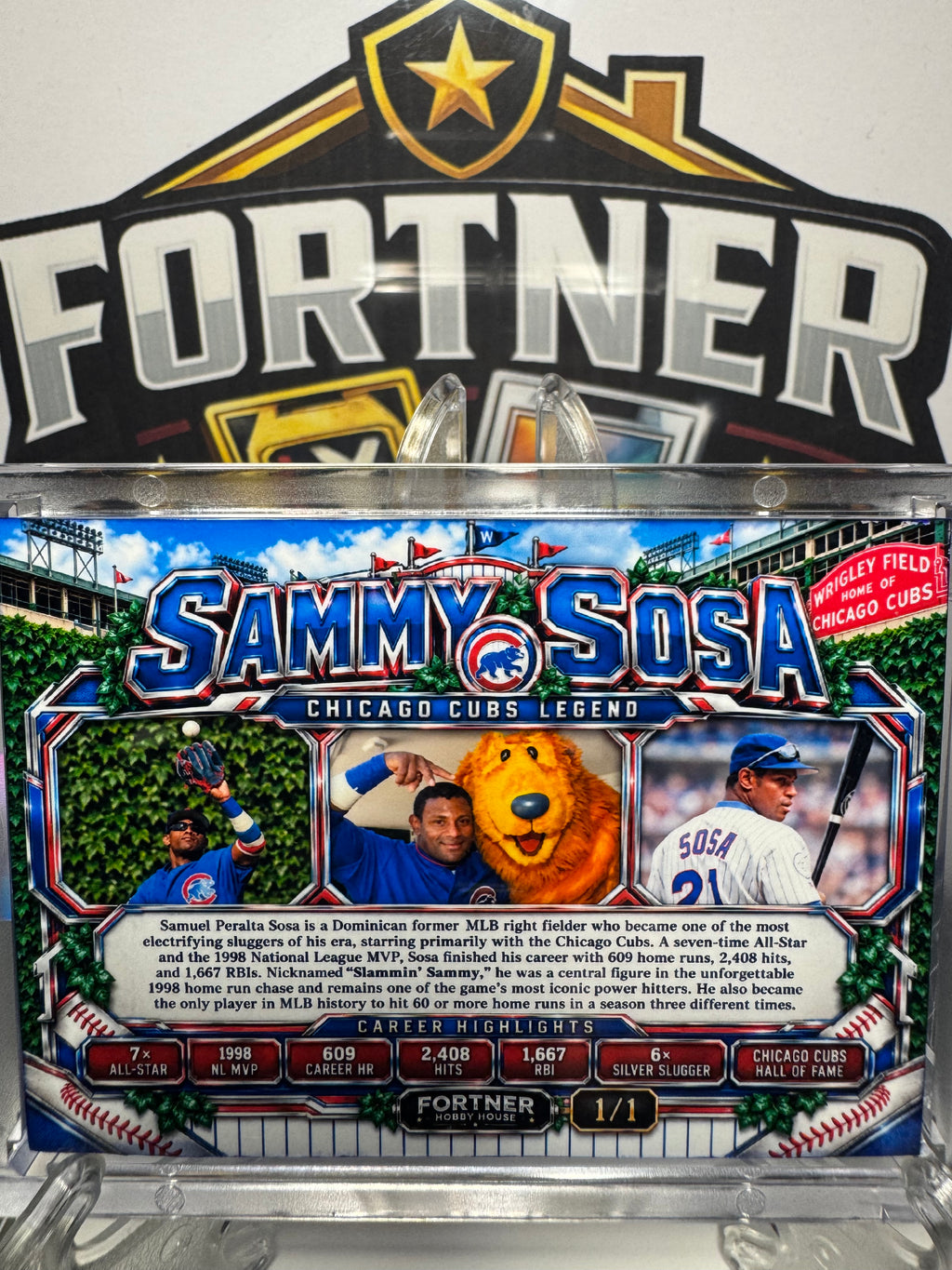 Sammy Sosa | Cubs | 1/1 Custom Card | Slammin' Sammy Edition