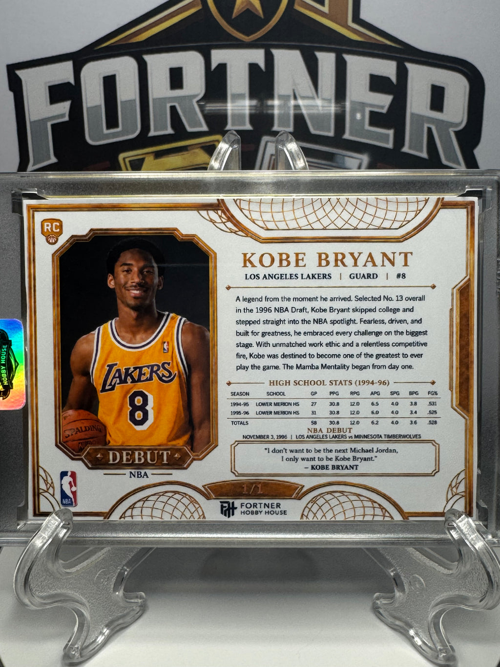 Michael Jordan, Kobe Bryant & Cooper Flagg | NBA Debut | 3-Card 1/1 Custom Card Bundle