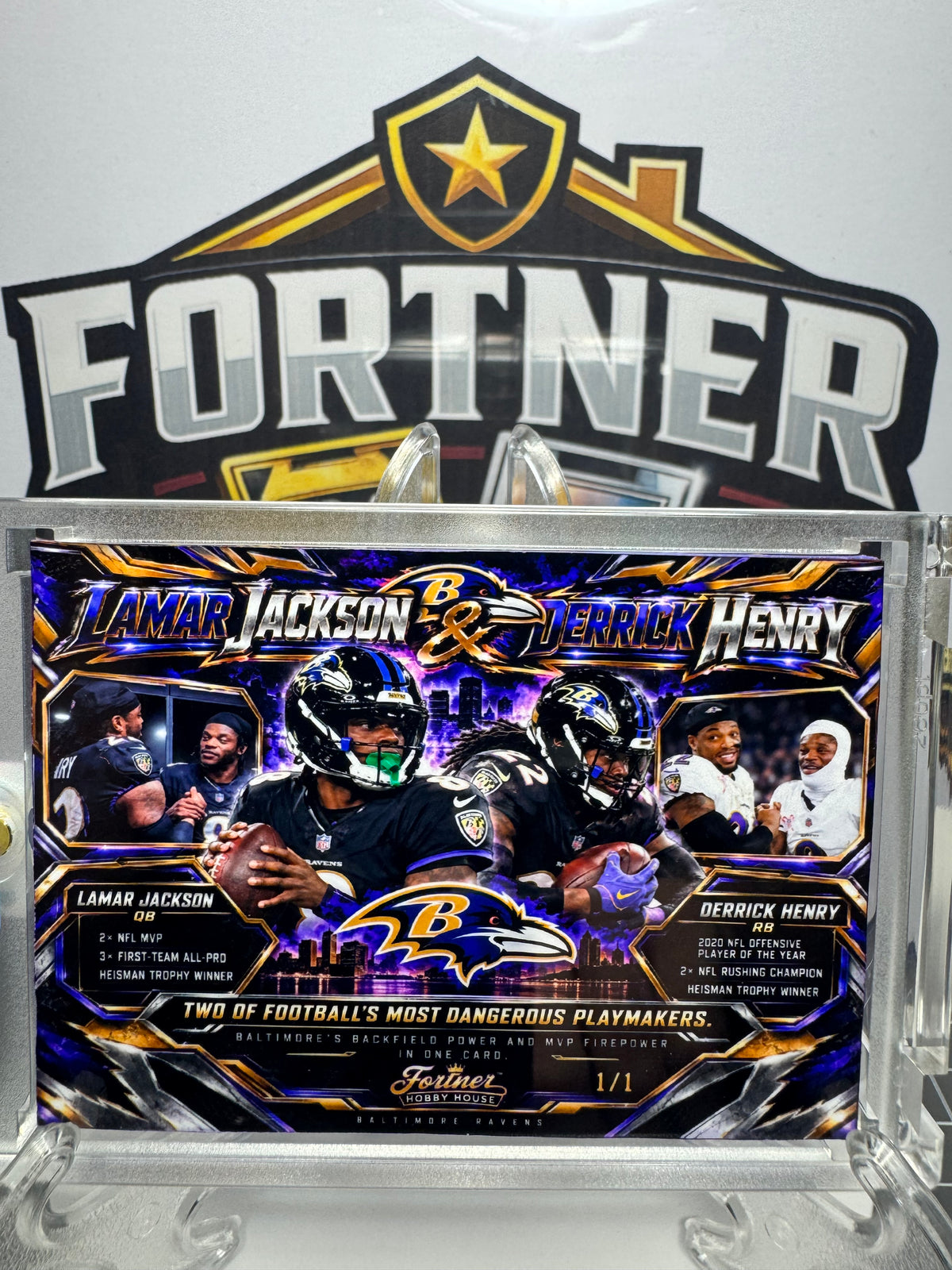 Lamar Jackson & Derrick Henry | Baltimore Ravens | 1/1 Custom Card | Backfield Power
