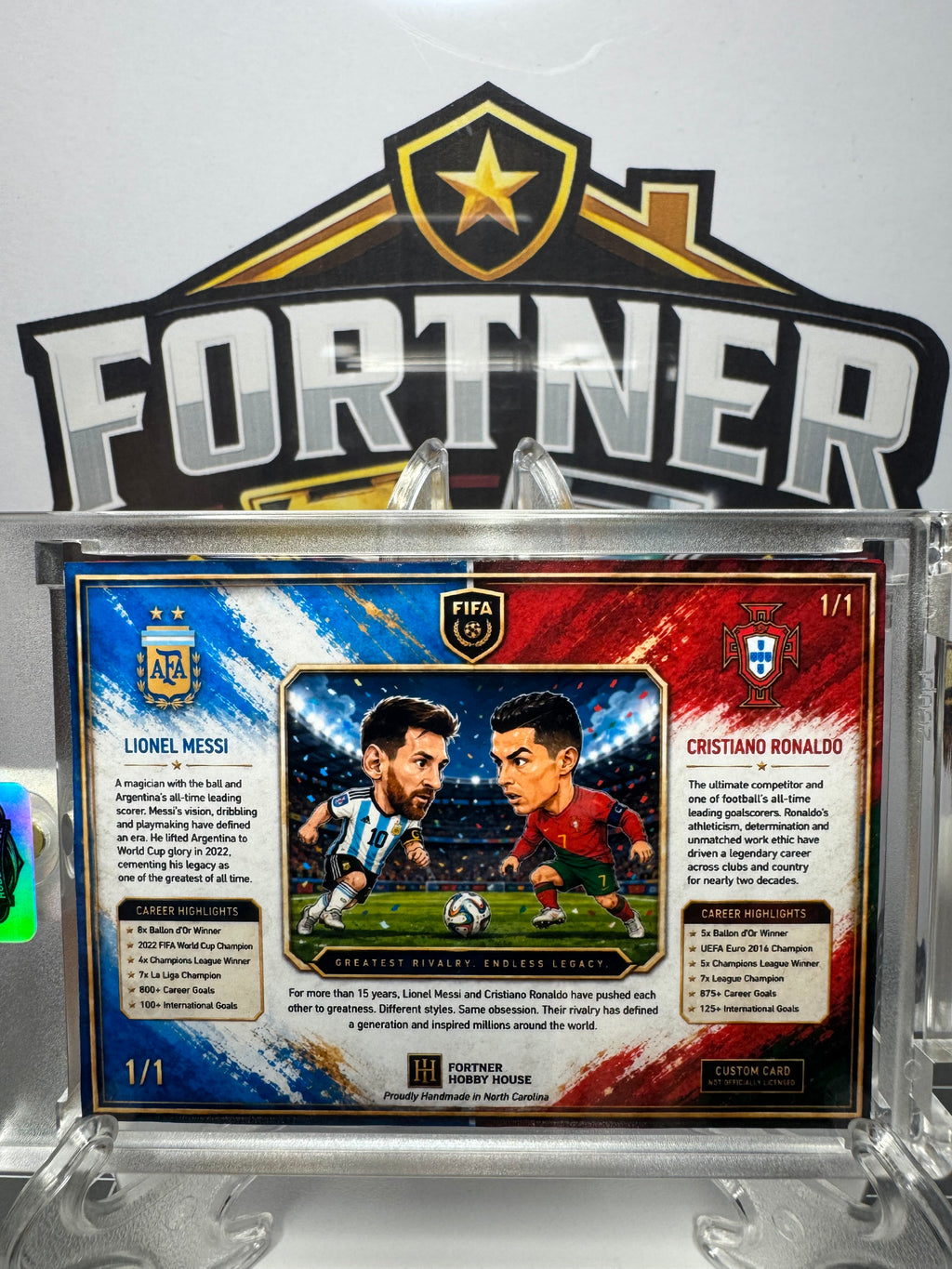 Lionel Messi & Cristiano Ronaldo | Argentina & Portugal | 1/1 Custom Card | World Cup Edition