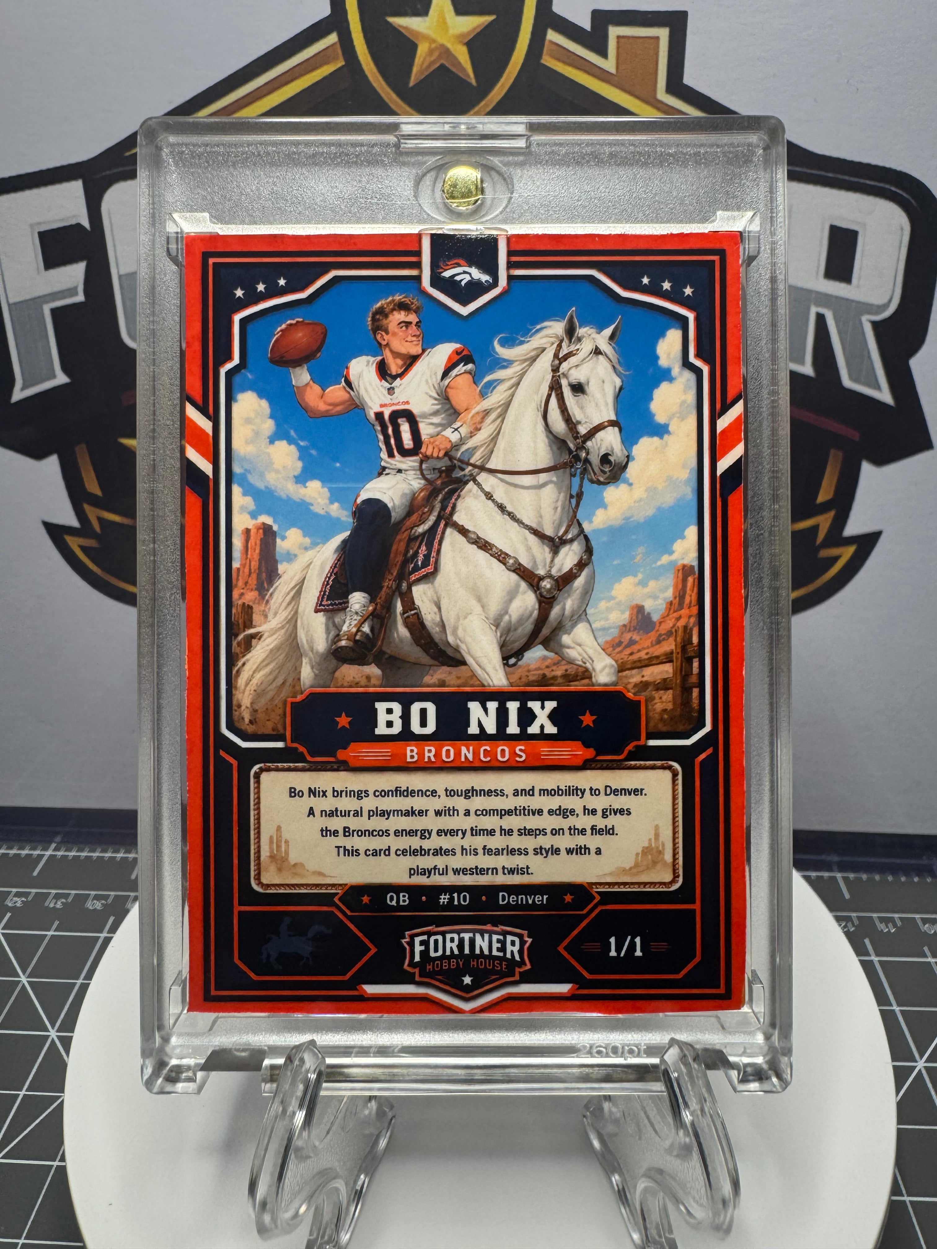 Bo Nix | Broncos | 1/1 Custom Card | Bronco Rider Edition