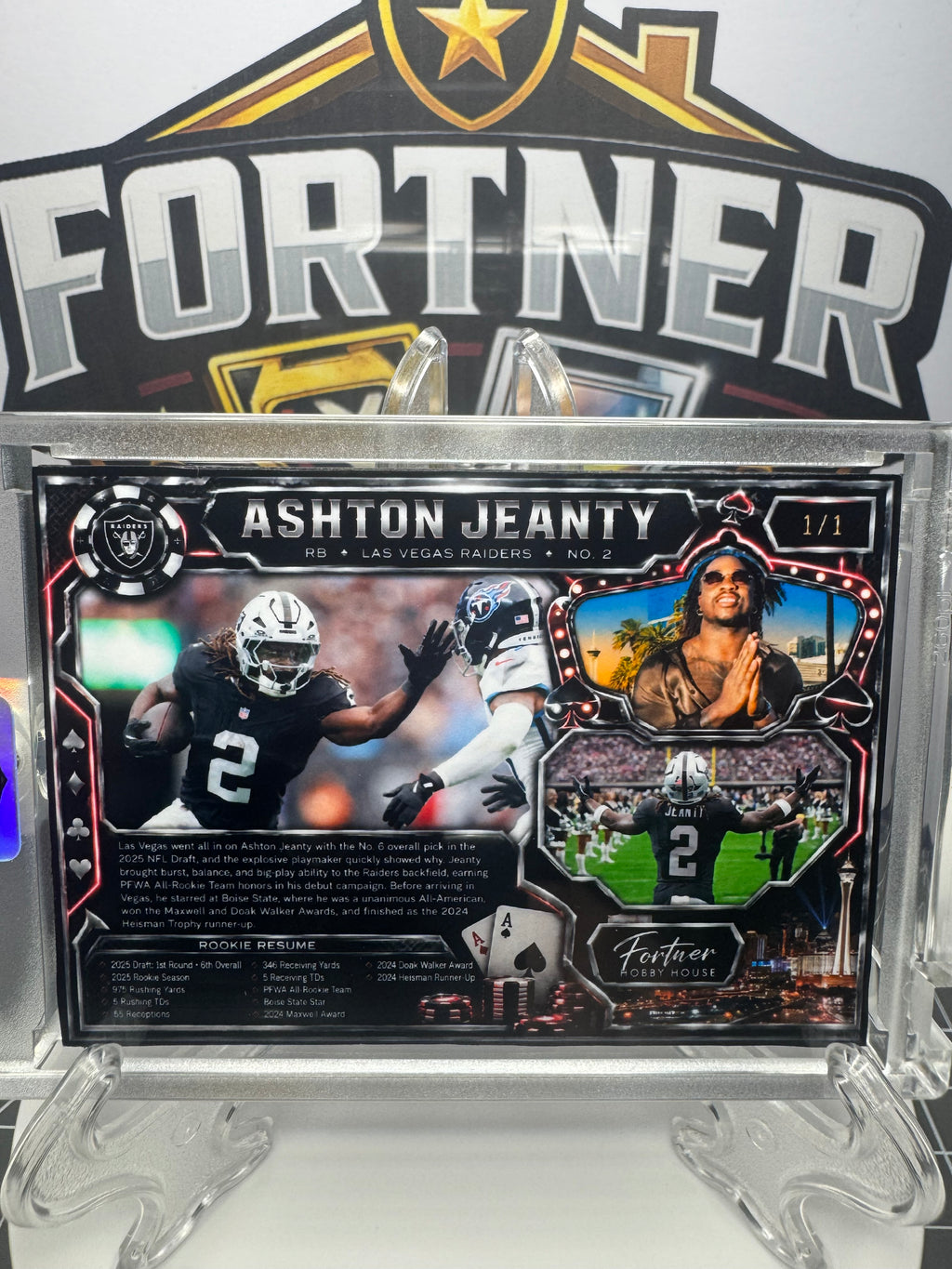 Ashton Jeanty | Las Vegas Raiders | 1/1 Custom Card | Welcome to Vegas Edition