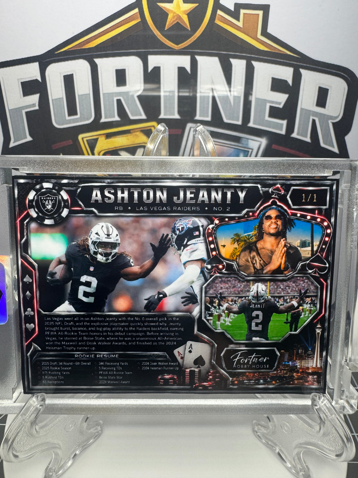 Ashton Jeanty | Las Vegas Raiders | 1/1 Custom Card | Welcome to Vegas Edition