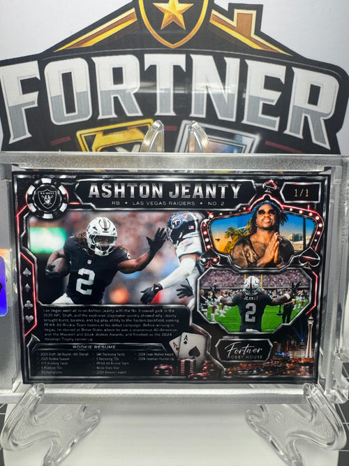 Ashton Jeanty | Las Vegas Raiders | 1/1 Custom Card | Welcome to Vegas Edition