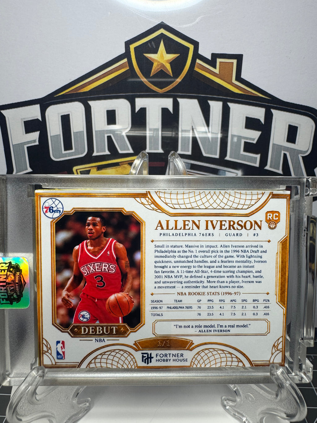 Allen Iverson | Philadelphia 76ers | Custom Card | NBA Debut Edition