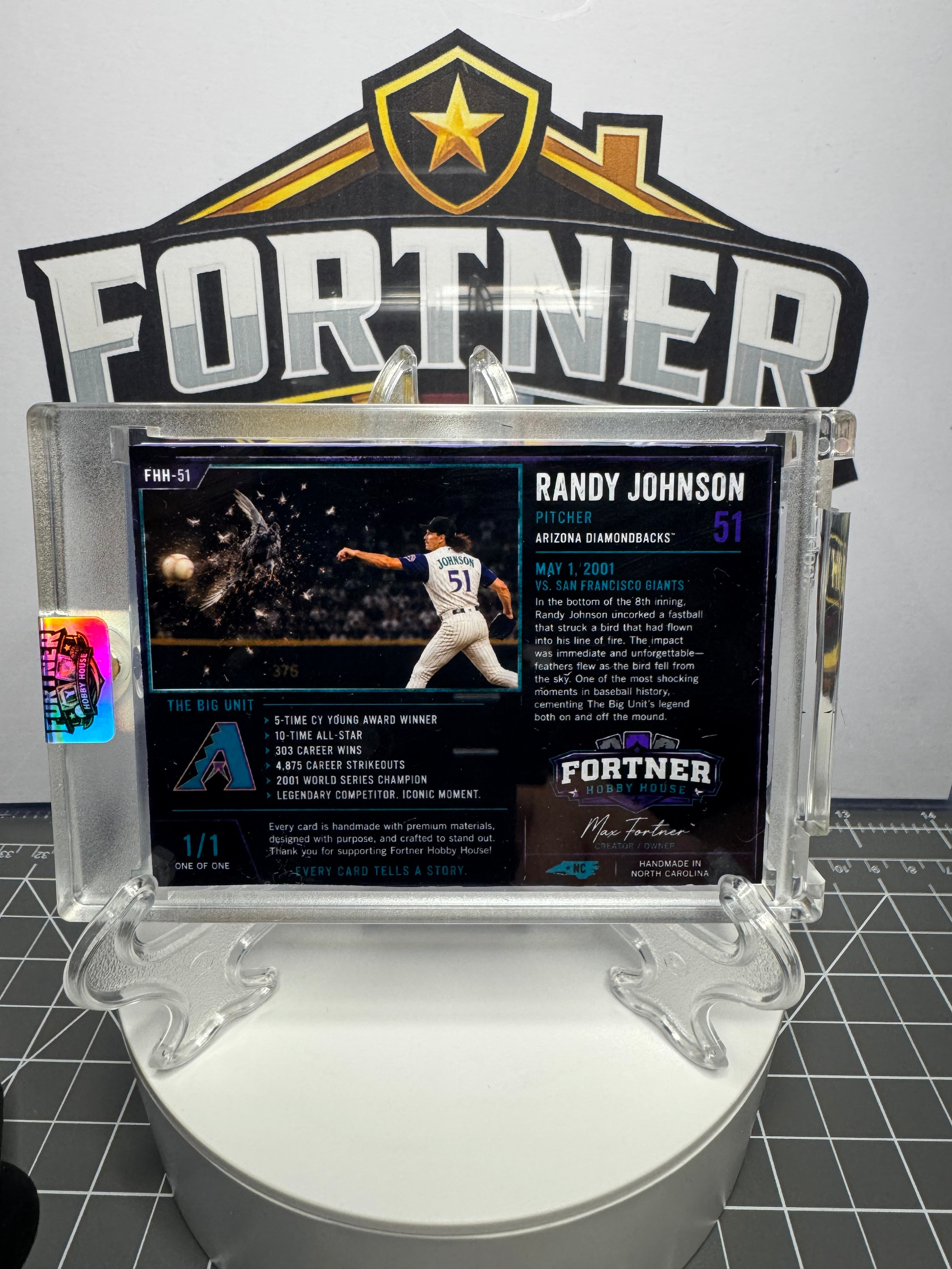 Randy Johnson | Arizona Diamondbacks | 1/1 Custom Card | Bird Strike Edition