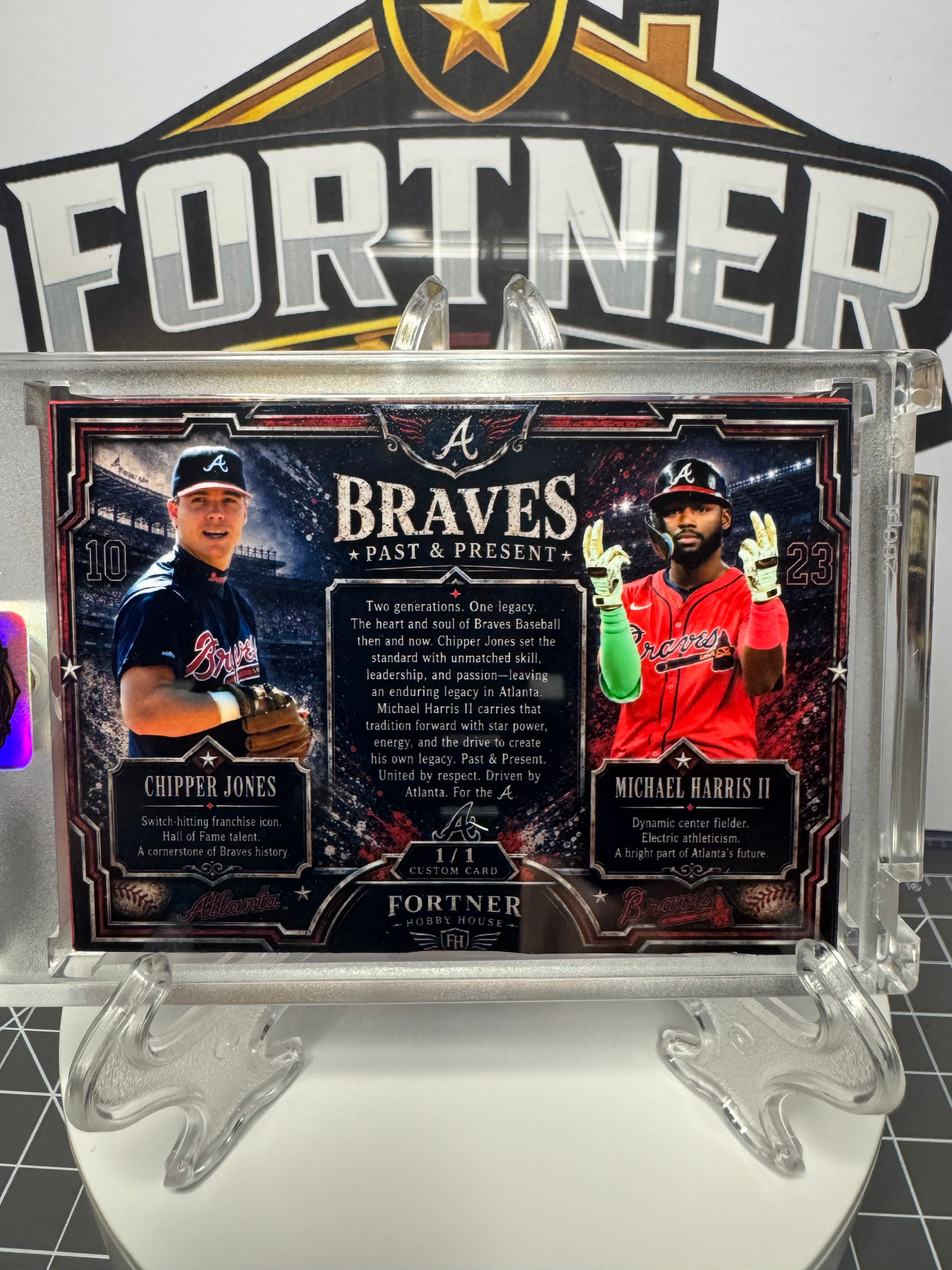 Chipper Jones & Michael Harris II | Atlanta Braves | 1/1 Custom Card | Past & Present Edition