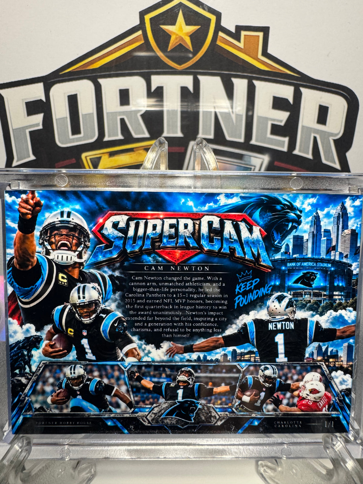 Cam Newton | Carolina Panthers | 1/1 Custom Card | Superman Cam Edition