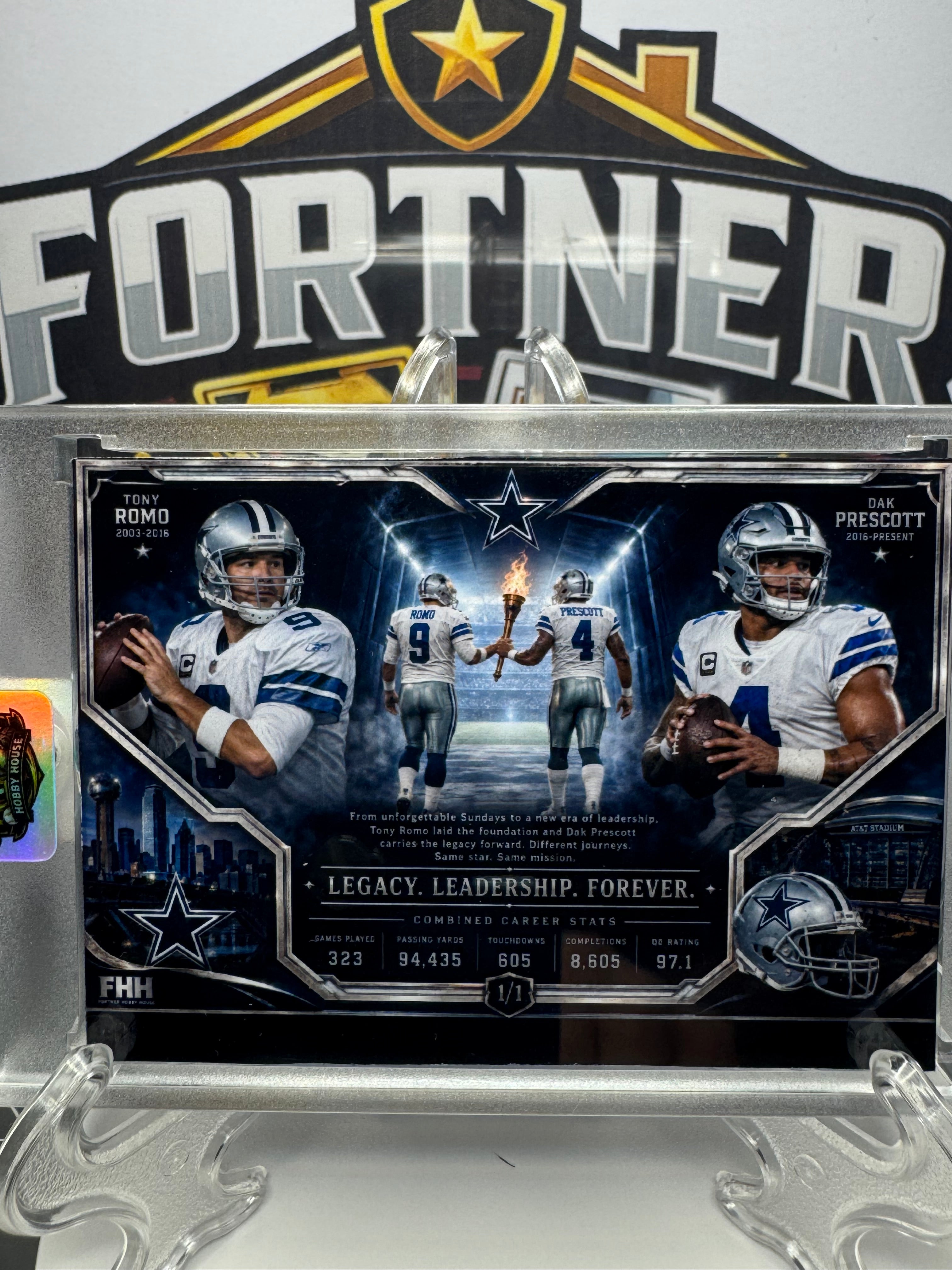 Dak Prescott College/ Tony Romo Torch / Michael Jordan & Kobe Bryant | 3-Card Bundle | 1/1 Custom Cards