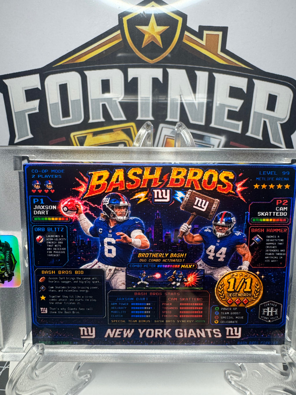Jaxson Dart & Cam Skattebo | New York Giants | 1/1 Custom Card | Smash Bros Mario Edition