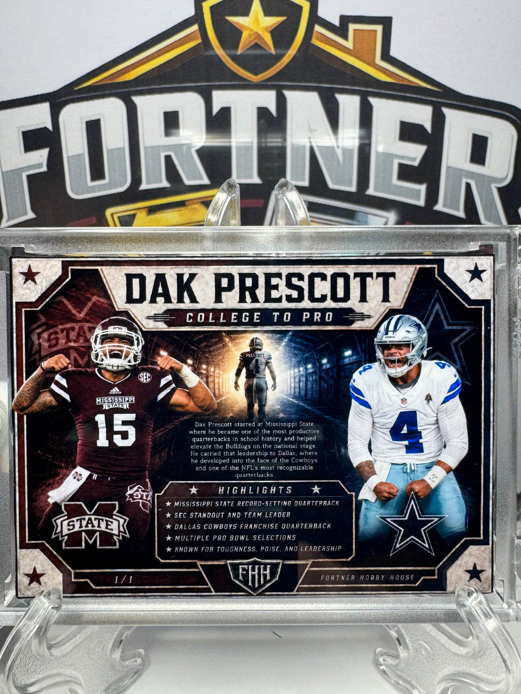 Dak Prescott College/ Tony Romo Torch / Michael Jordan & Kobe Bryant | 3-Card Bundle | 1/1 Custom Cards