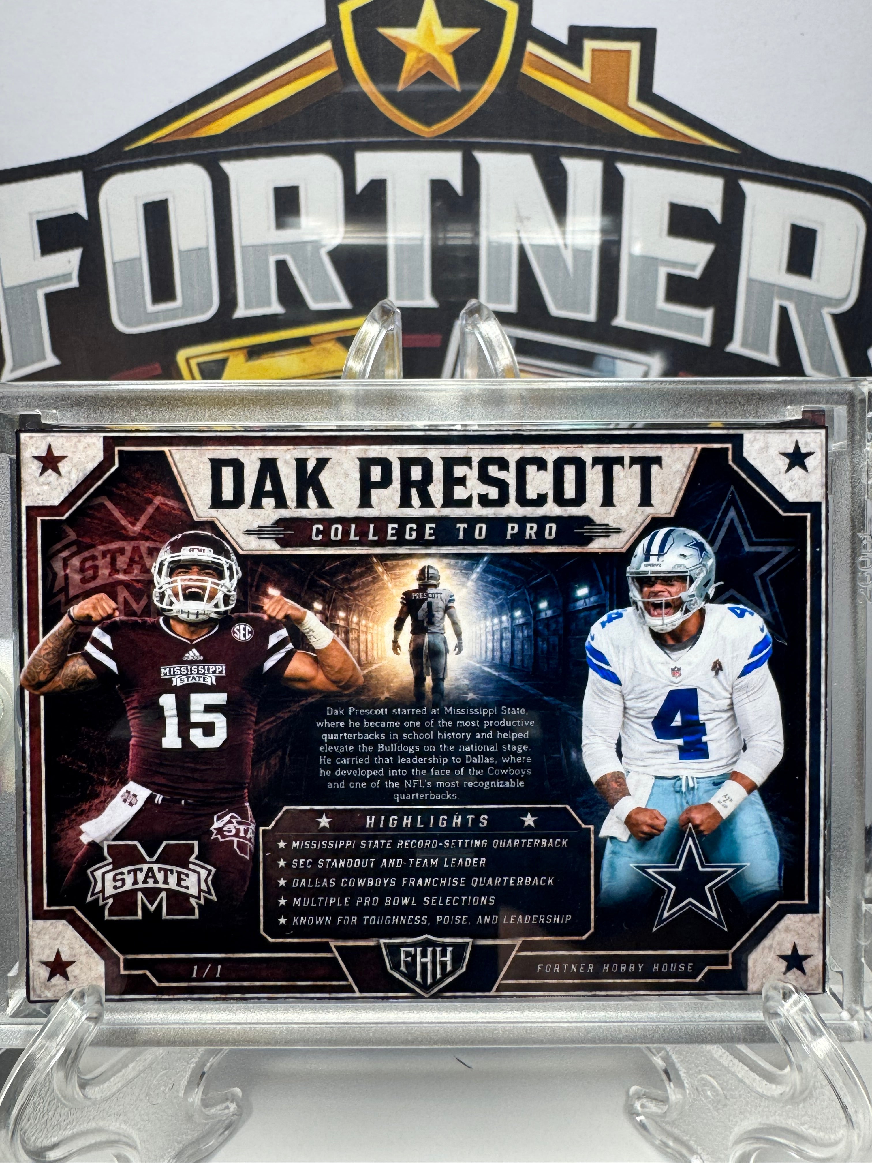 Dak Prescott College/ Tony Romo Torch / Michael Jordan & Kobe Bryant | 3-Card Bundle | 1/1 Custom Cards