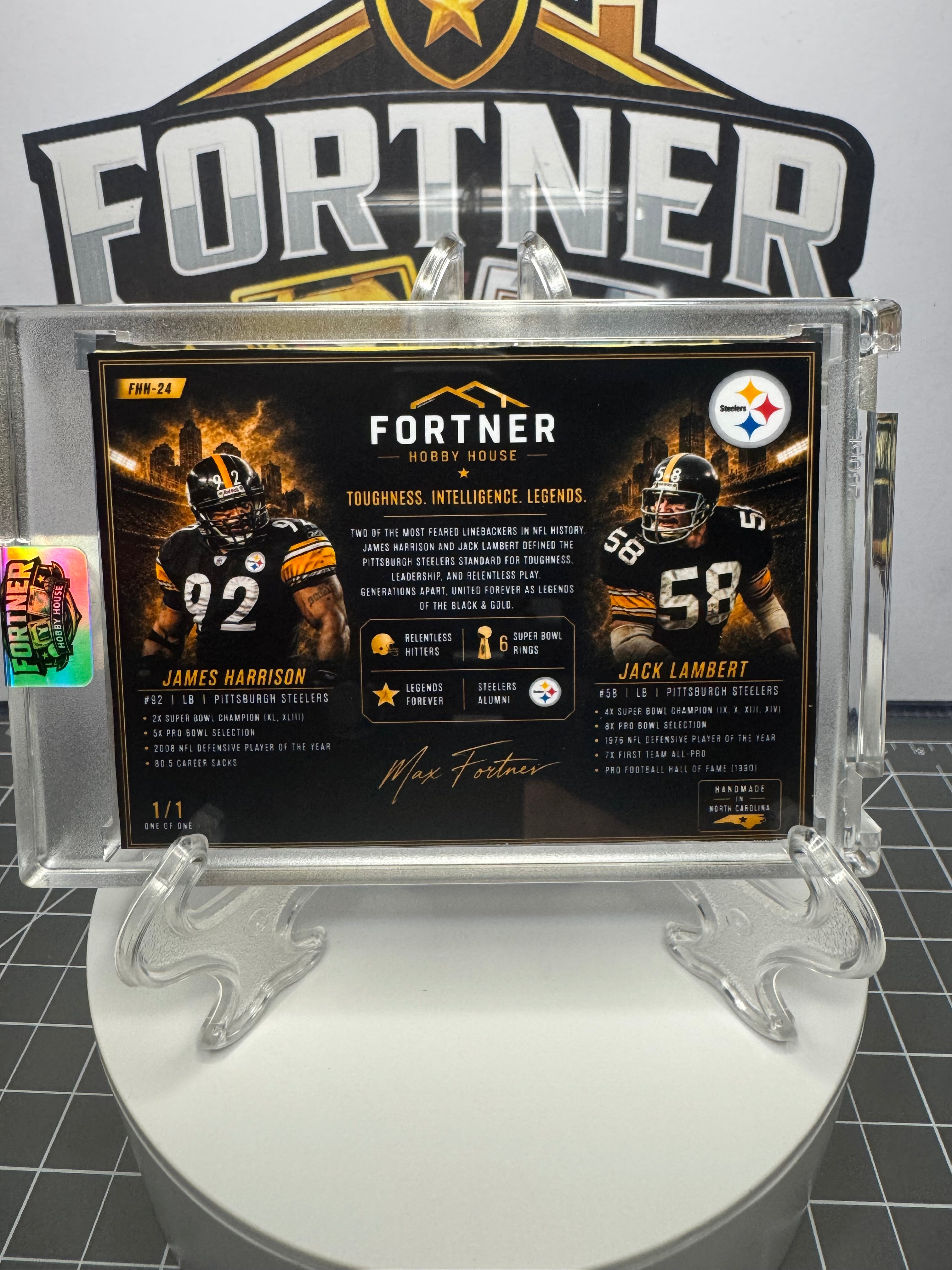 James Harrison / Jack Lambert | Steelers | 1/1 Custom Card | Steel Curtain Legends Edition
