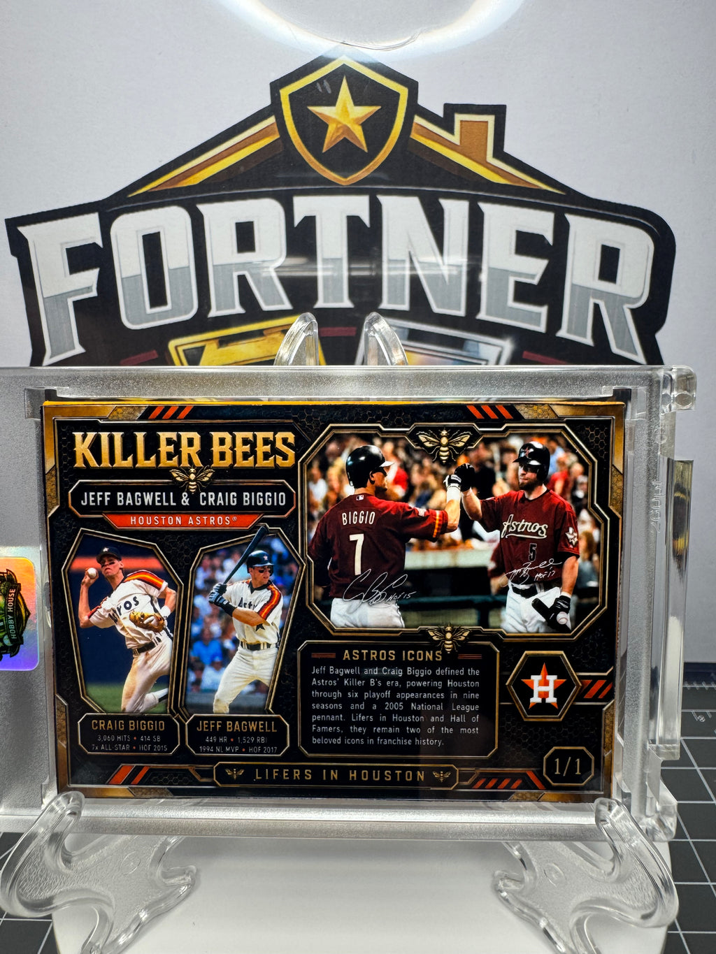 Craig Biggio & Jeff Bagwell | Houston Astros | 1/1 Custom Card | Killer Bees Edition