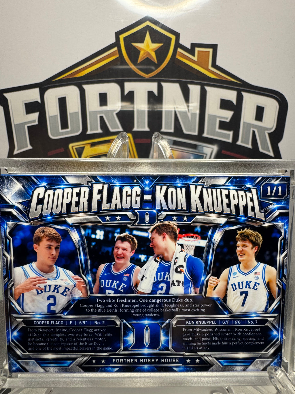 Cooper Flagg & Kon Knueppel | Duke Blue Devils | 1/1 Custom Card | Brotherhood Edition