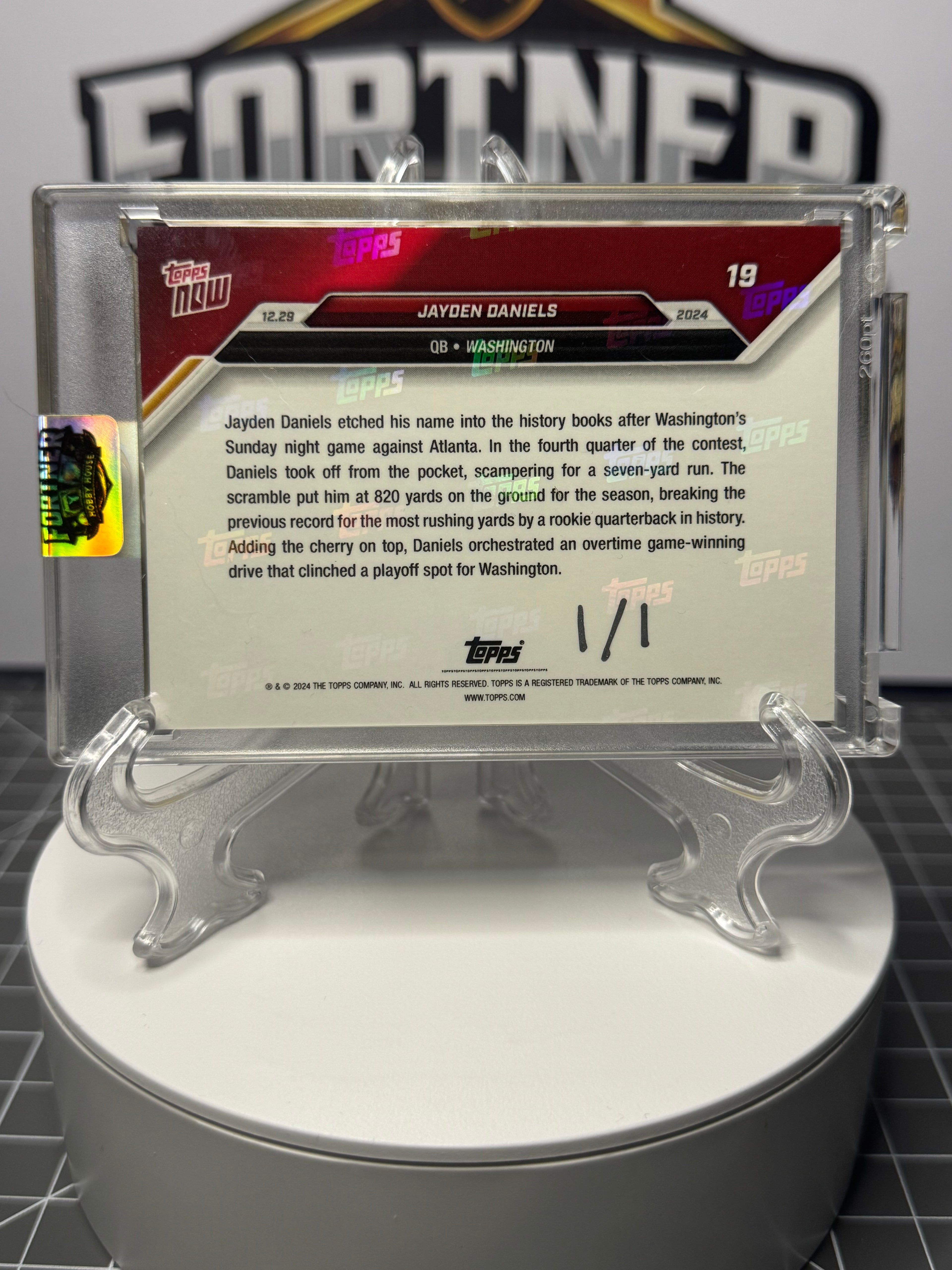 Jayden Daniels | Washington Commanders | 1/1 Custom Card | Record Breaker Edition