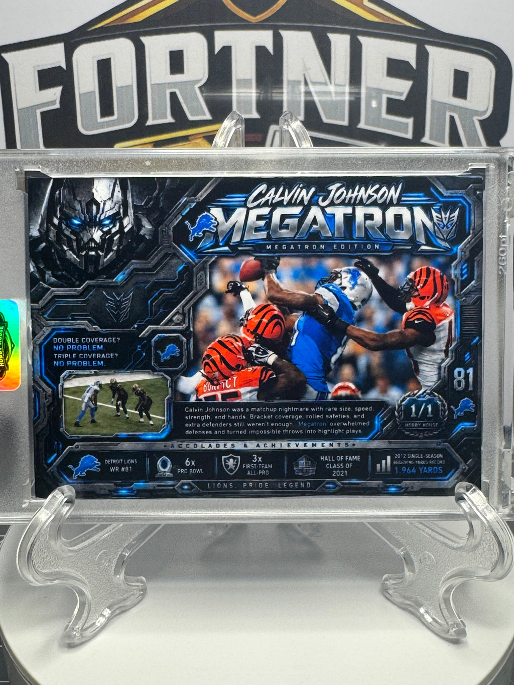 Calvin Johnson | Detroit Lions | 1/1 Custom Card | Decepticon Edition