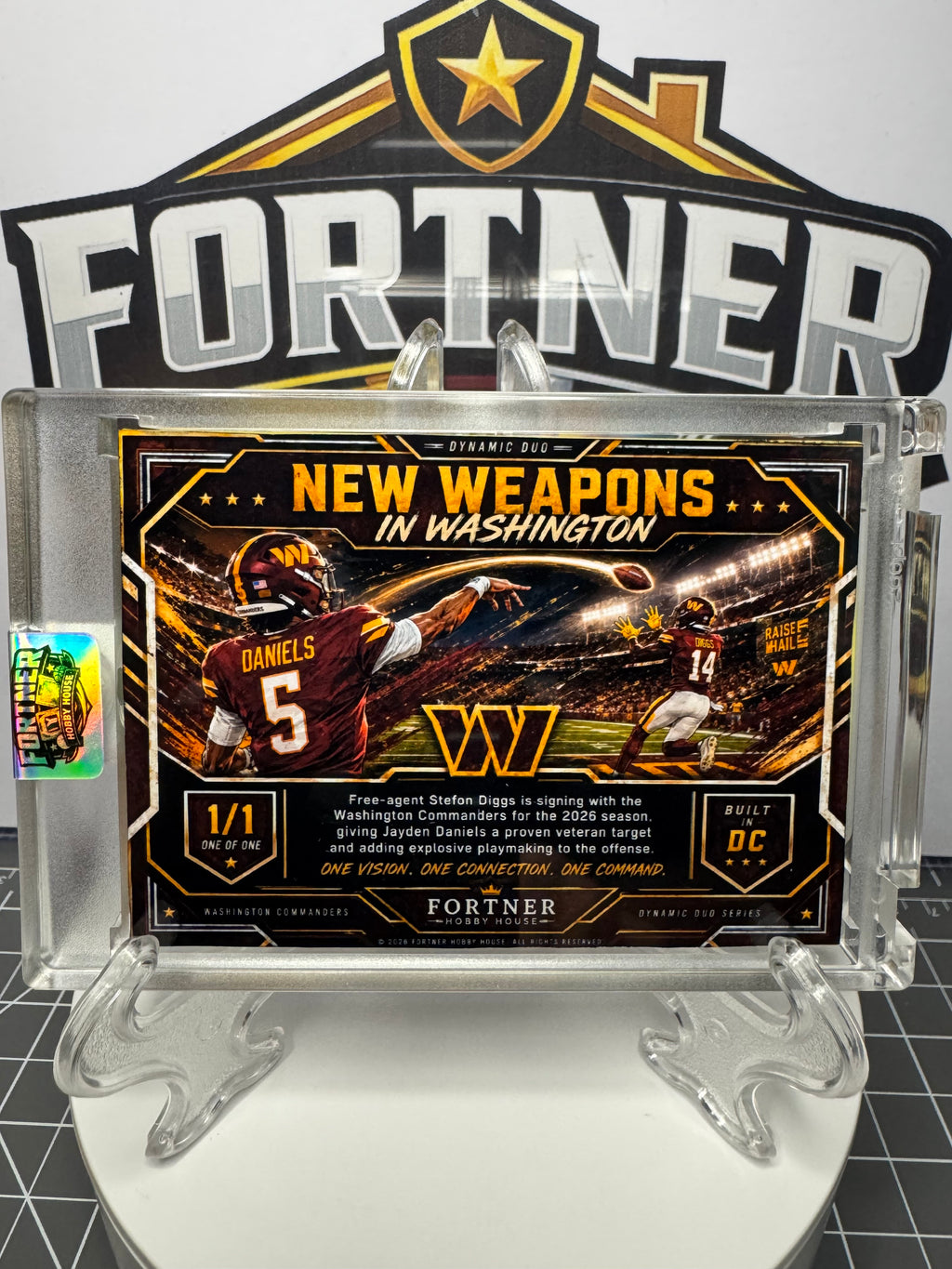 Jayden Daniels & Stephon Diggs | Washington Commanders | 1/1 Custom Card | New Weapons Edition