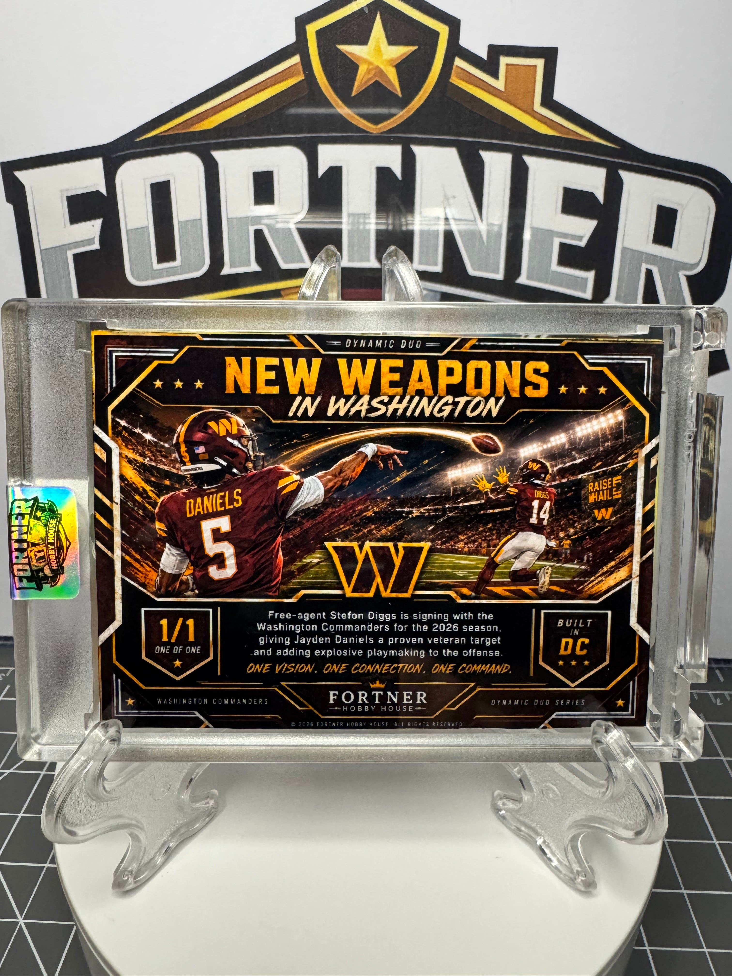 Jayden Daniels & Stephon Diggs | Washington Commanders | 1/1 Custom Card | New Weapons Edition