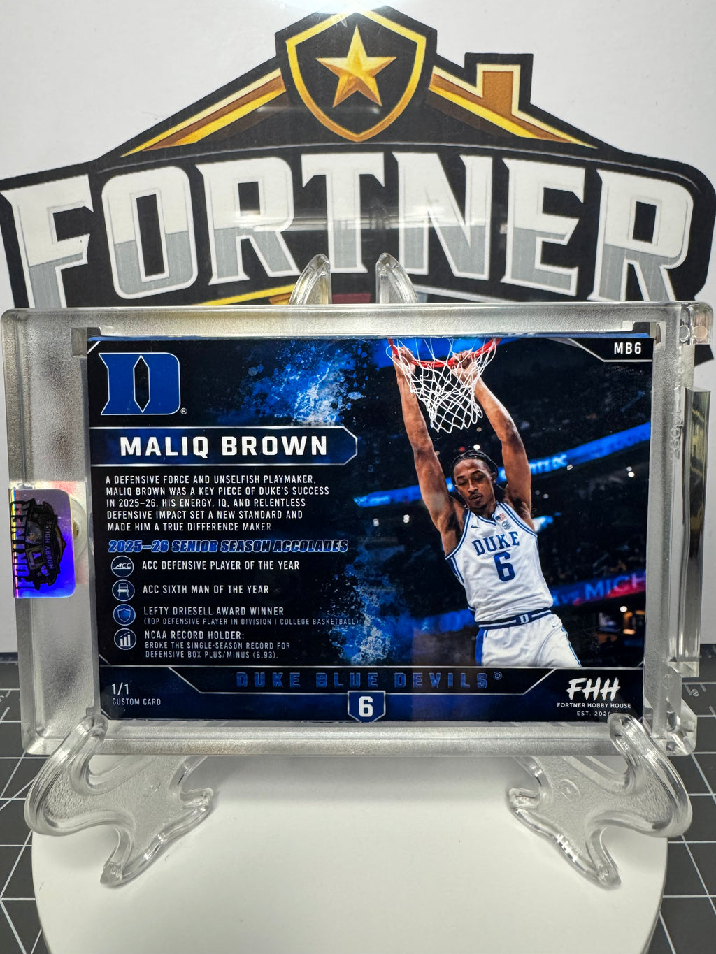 Maliq Brown | Duke Blue Devils | 1/1 Custom Card | Lockdown Edition