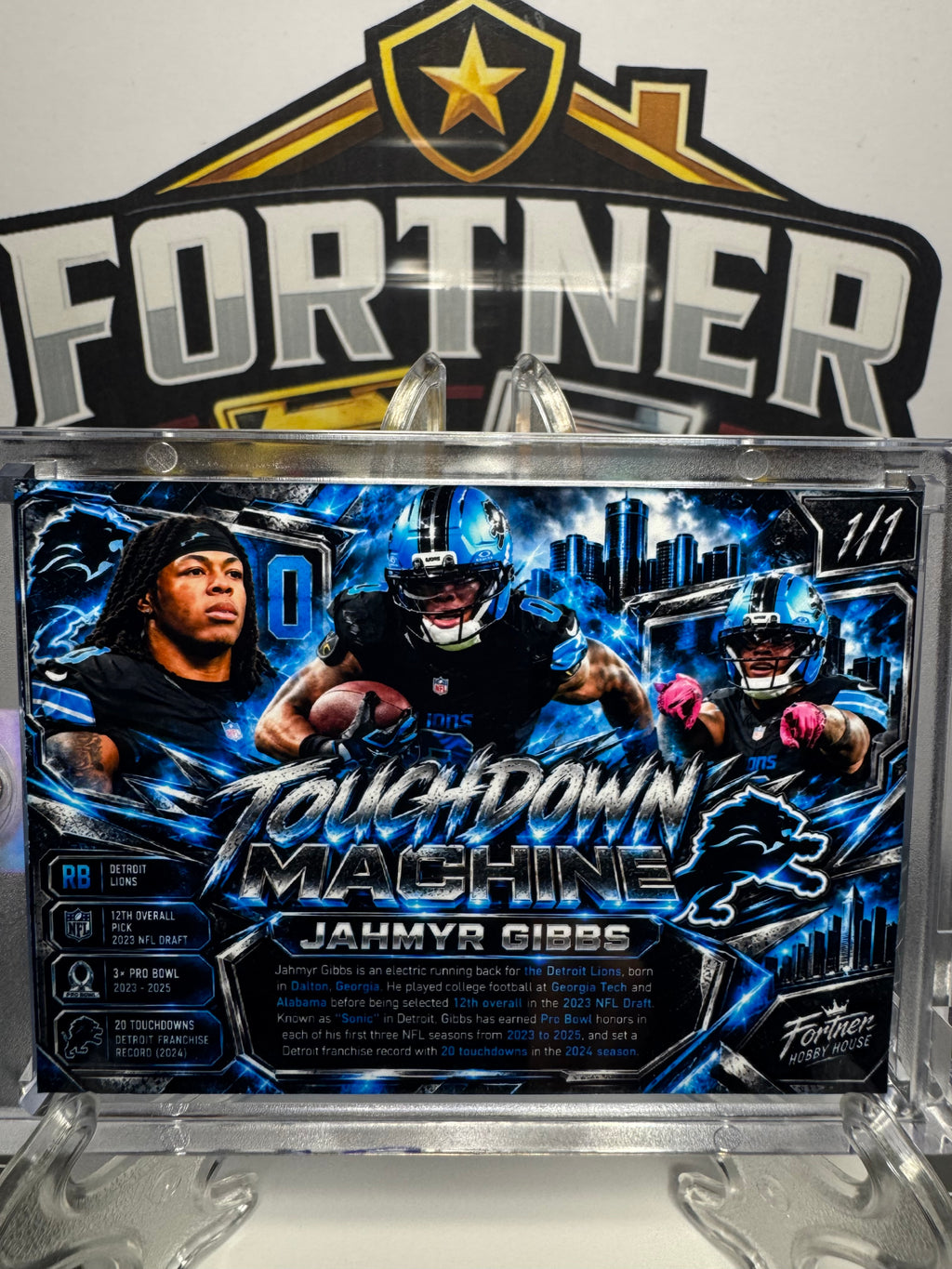 Jahmyr Gibbs | Detroit Lions | 1/1 Custom Card | Touchdown Machine Edition