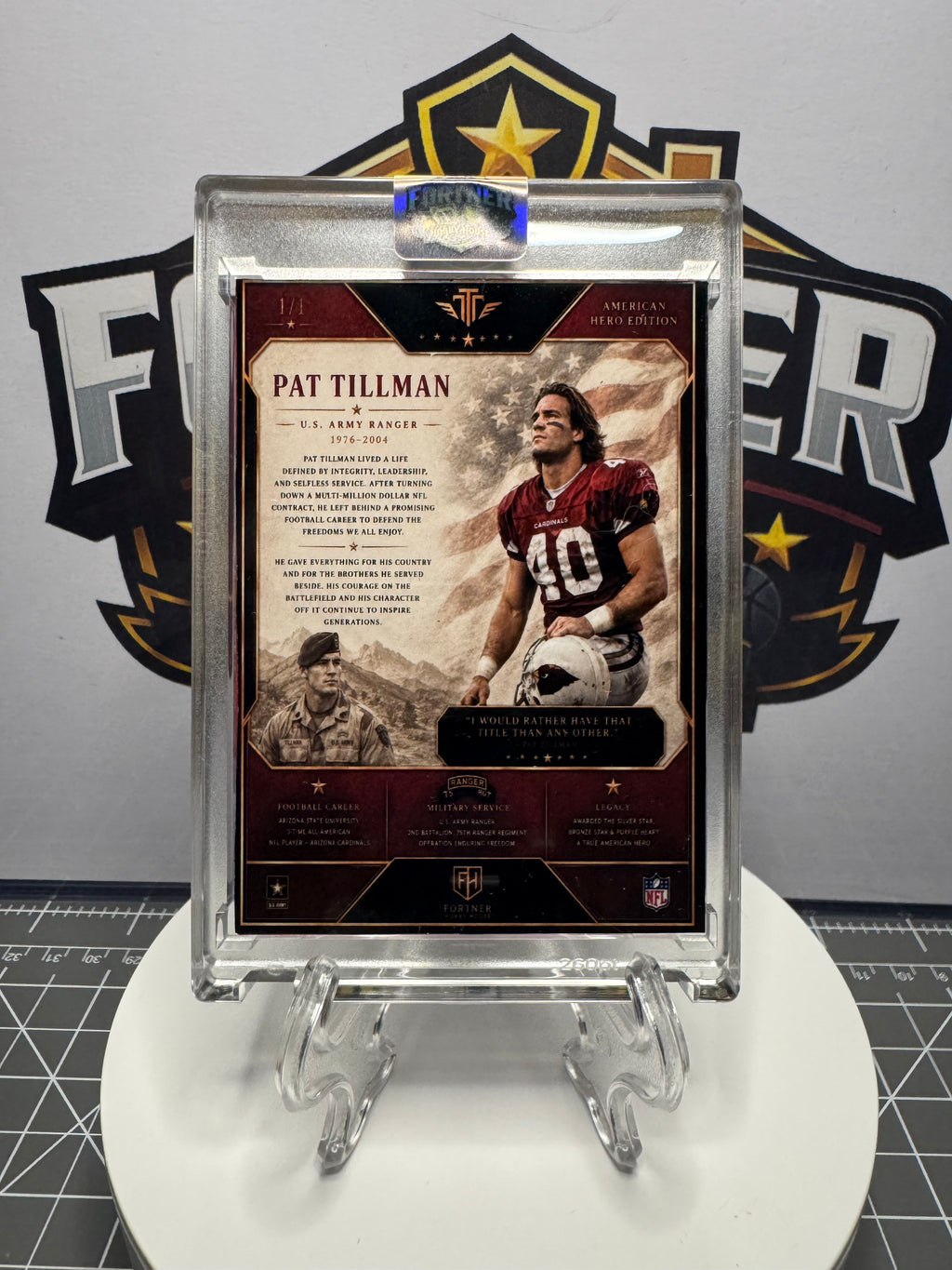 Pat Tillman | Arizona Cardinals | 5-Card 1/1 Custom Collection | American Hero Tribute Set