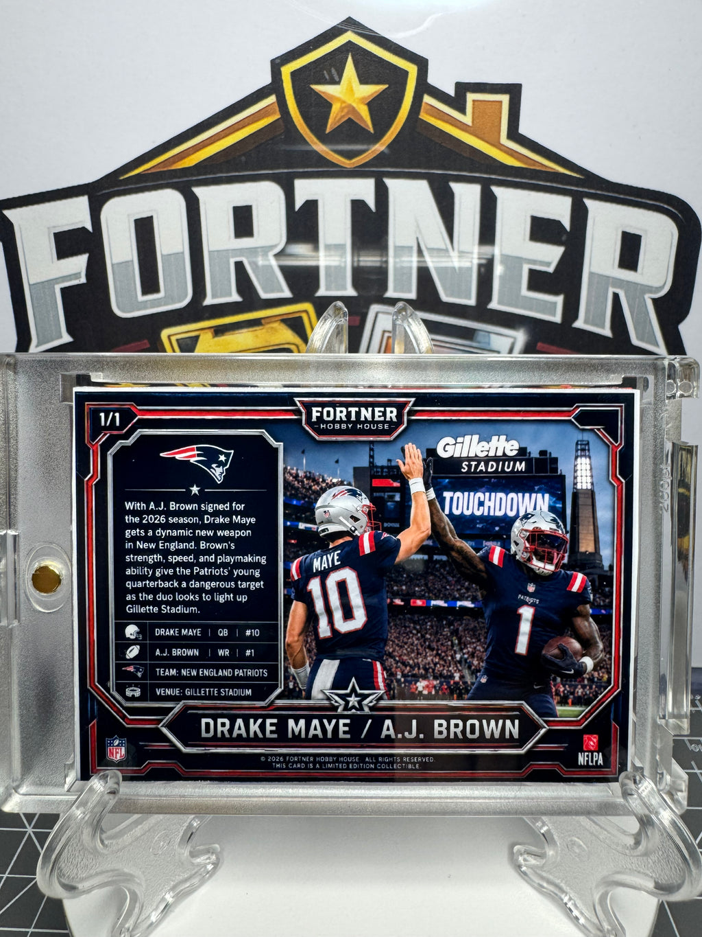 🏈 Drake Maye / A.J. Brown | Patriots | 1/1 Custom Card | New Era Edition