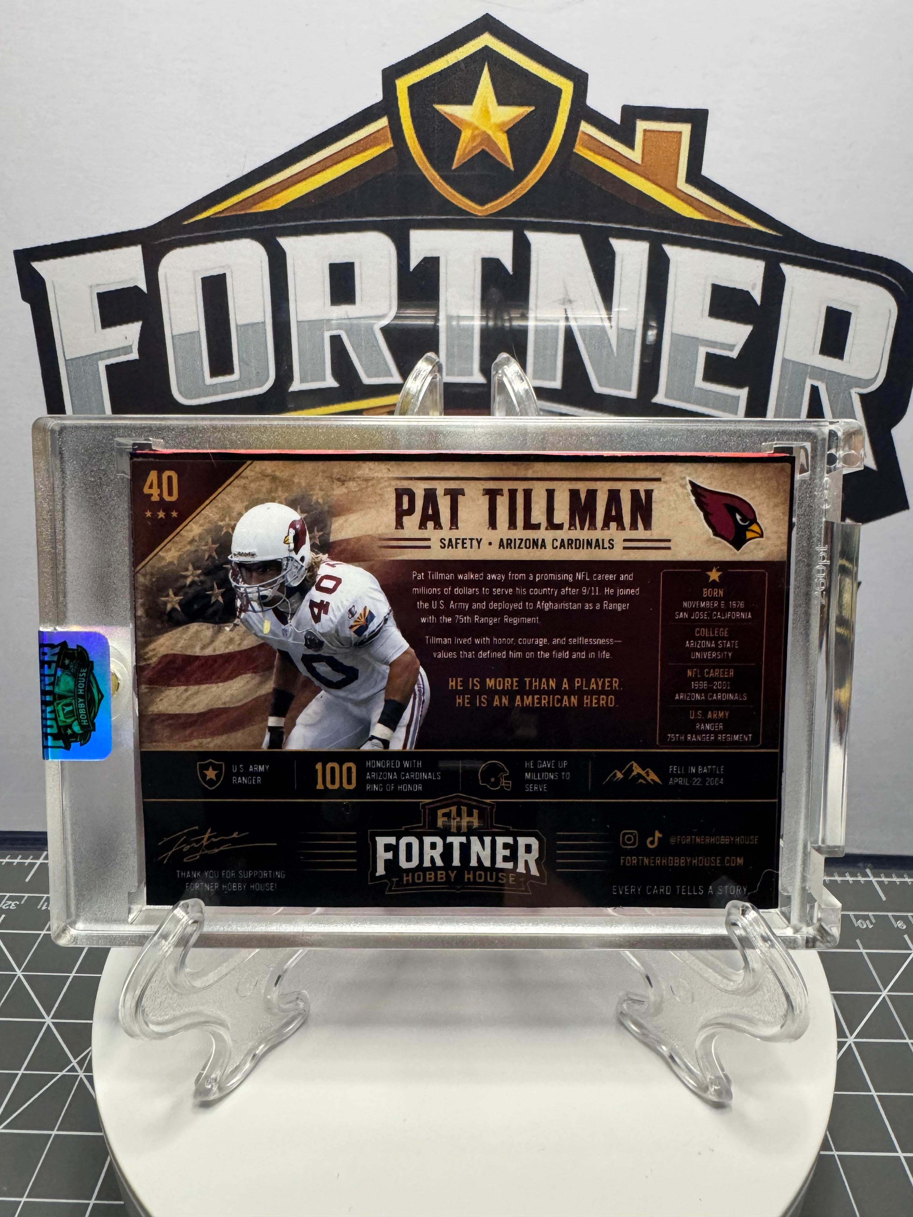 Pat Tillman | Arizona Cardinals | 5-Card 1/1 Custom Collection | American Hero Tribute Set