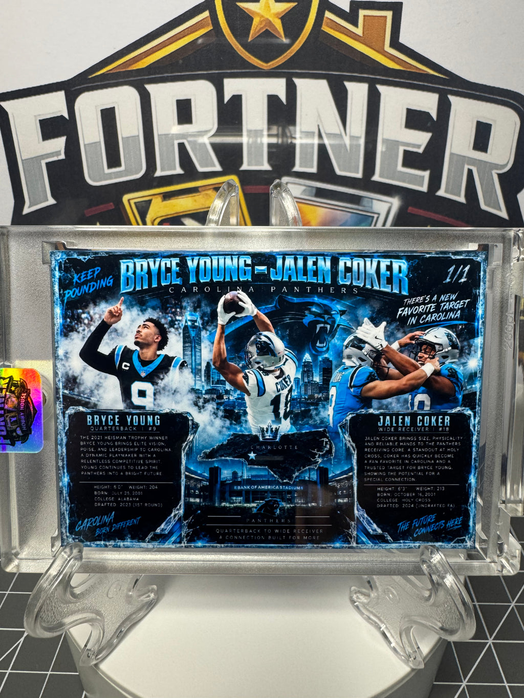 Bryce Young & Jalen Coker | Carolina Panthers | 1/1 Custom Card | The Connection