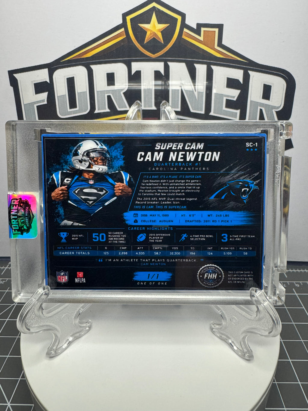 Cam Newton | Carolina Panthers | 1/1 Custom Card | Man of Steel Edition