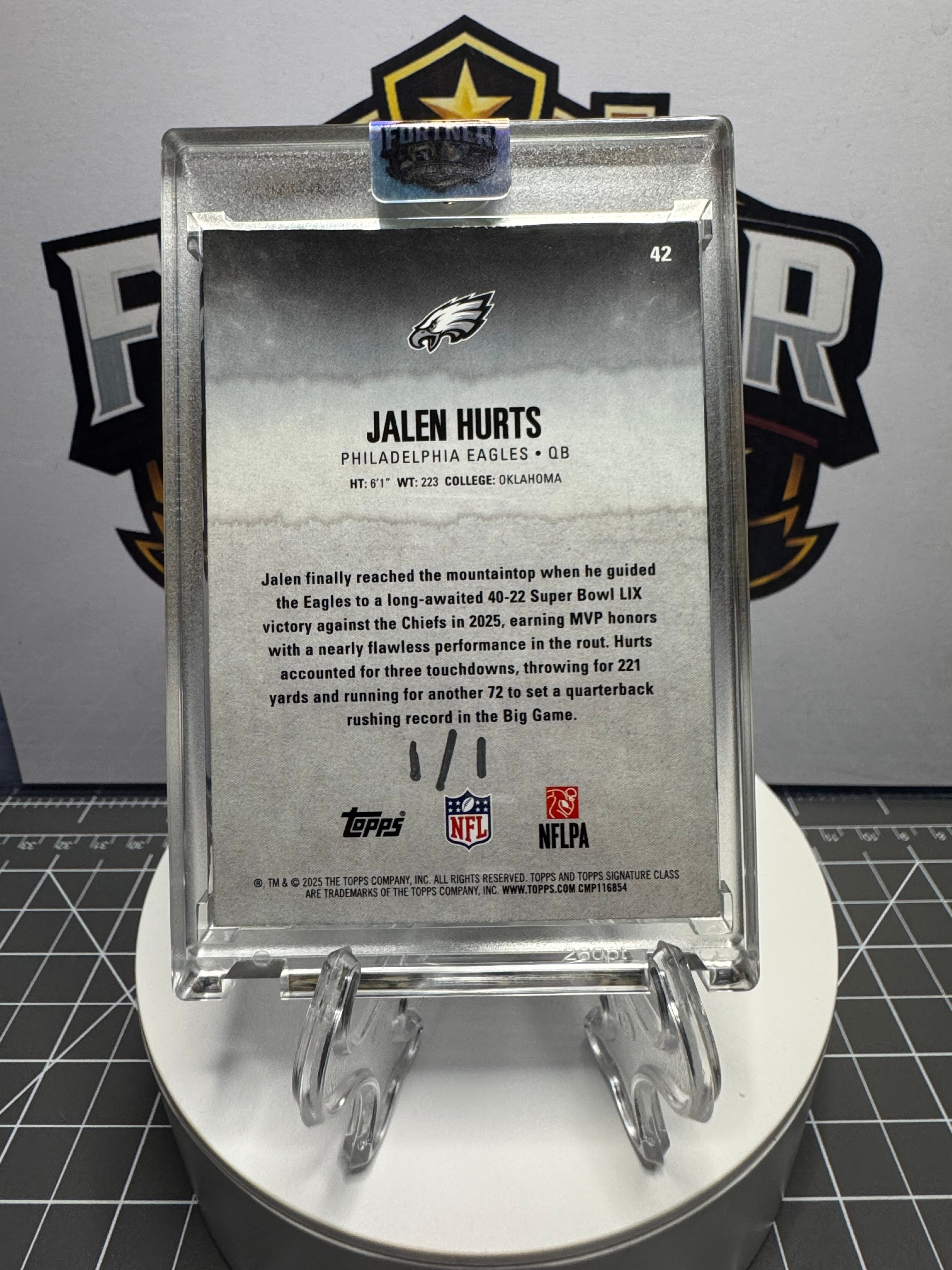 Jalen Hurts | Philadelphia Eagles | 1/1 Custom Card | It’s a Philly Thing Edition