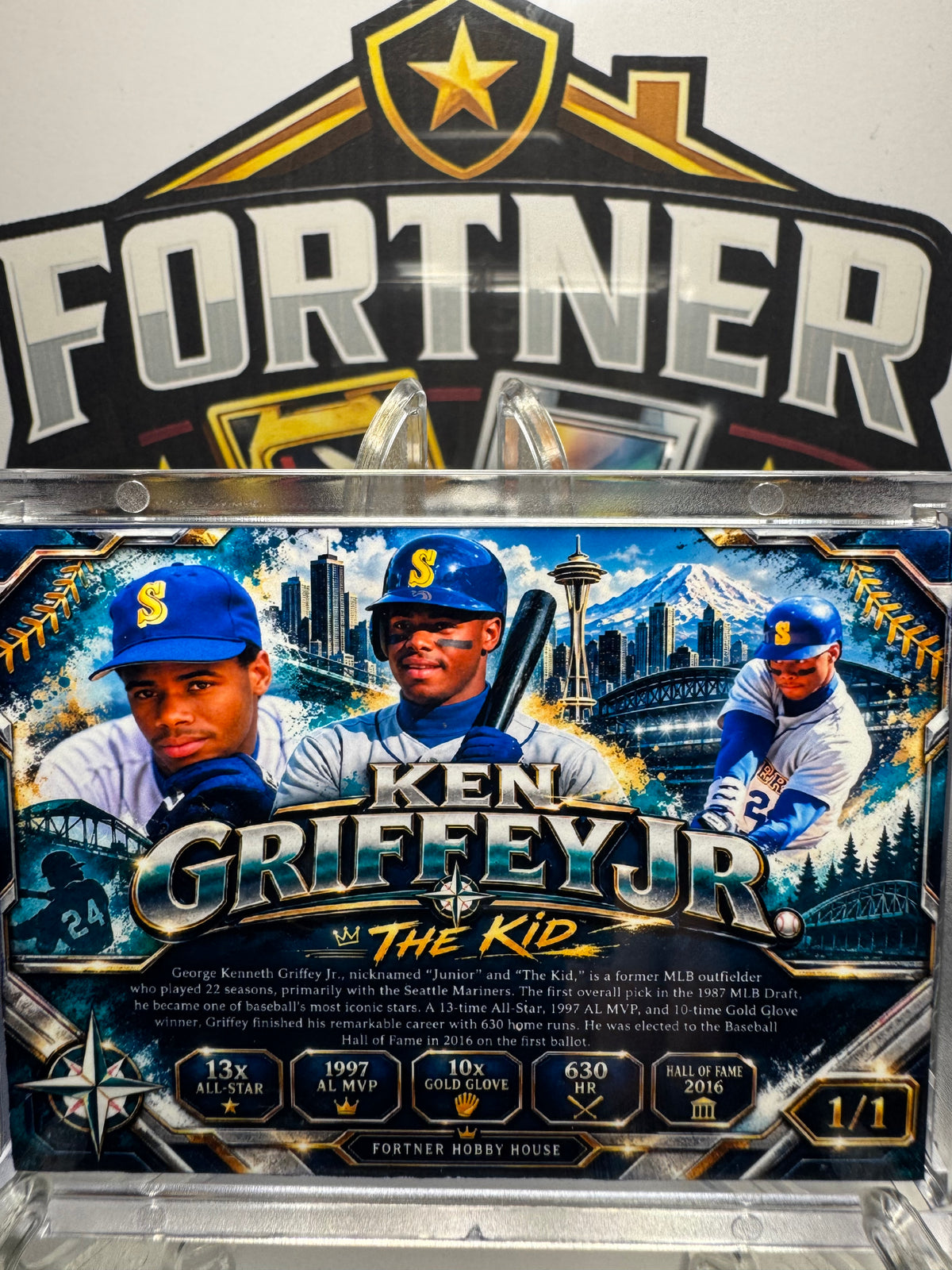 Ken Griffey Jr. | Seattle Mariners | 1/1 Custom Card | The Golden Kid Edition