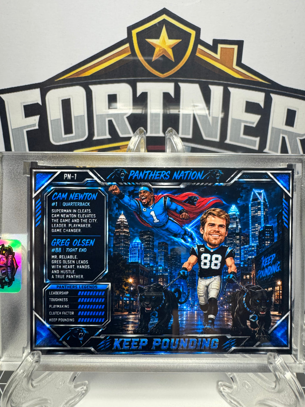 Cam Newton / Greg Olsen | Carolina Panthers | 1/1 Custom Card | Keep Pounding Edition
