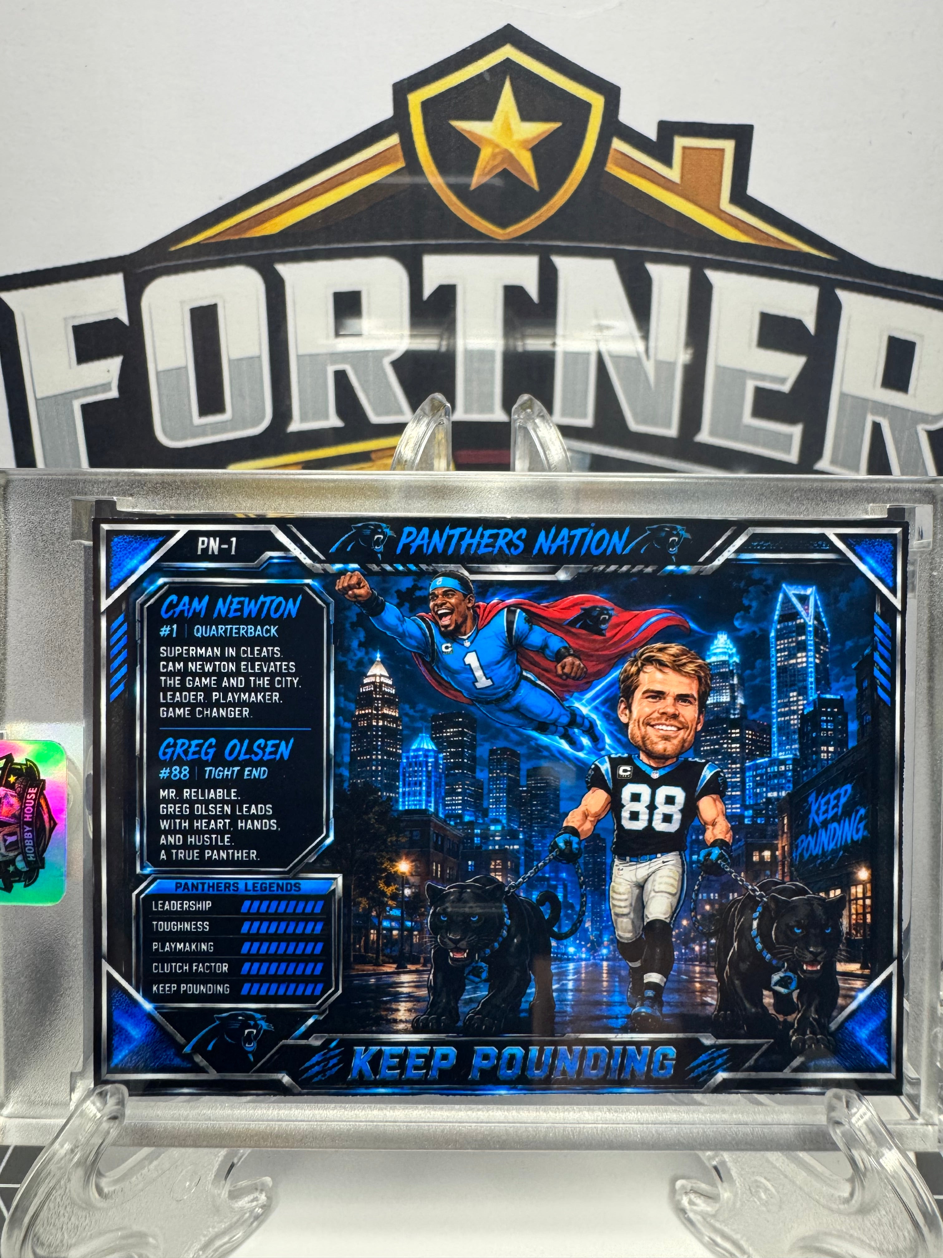 Cam Newton / Greg Olsen | Carolina Panthers | 1/1 Custom Card | Keep Pounding Edition