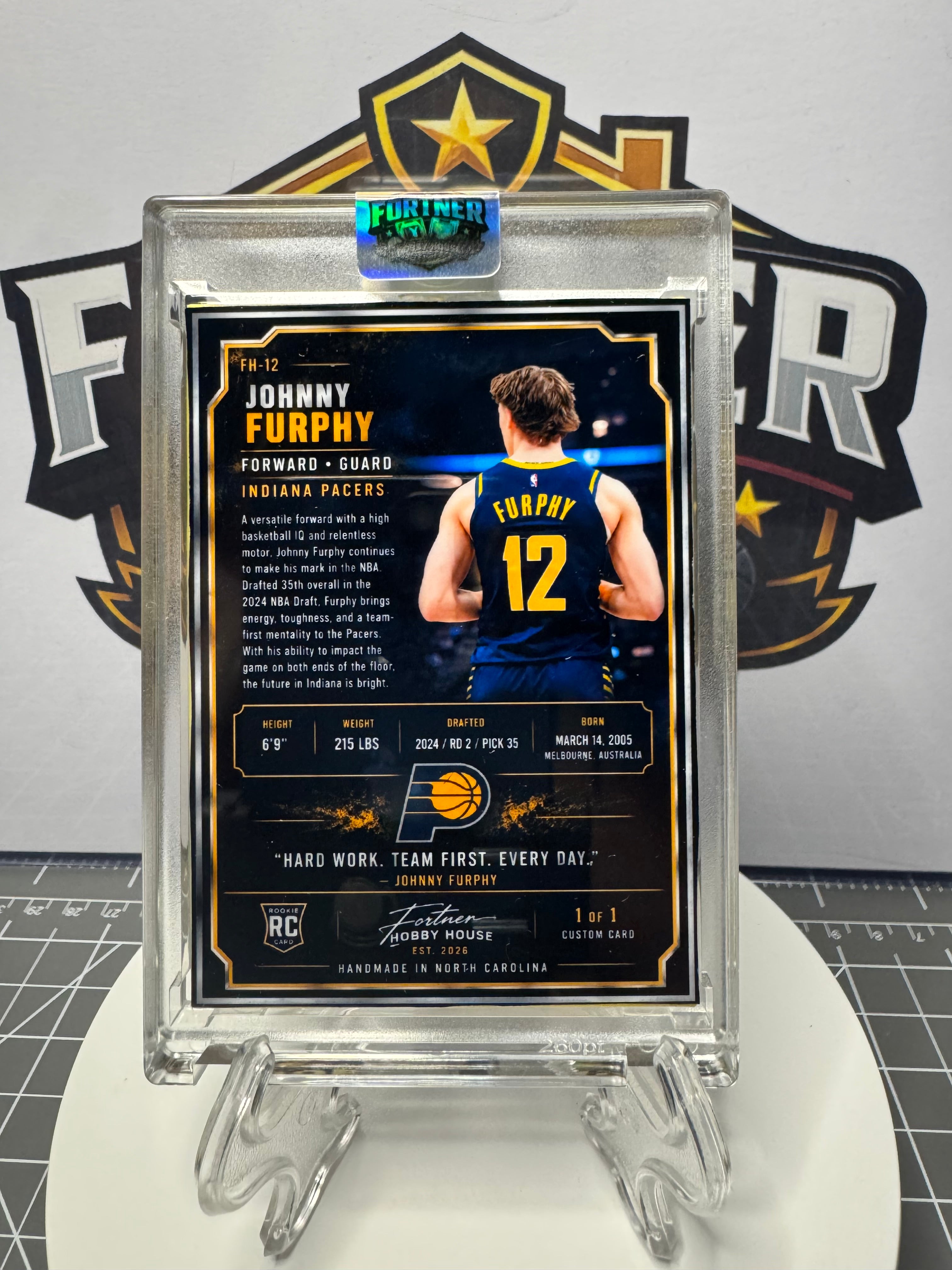 Johnny Furphy | Indiana Pacers | 1/1 Custom Card | Rookie Rise Edition